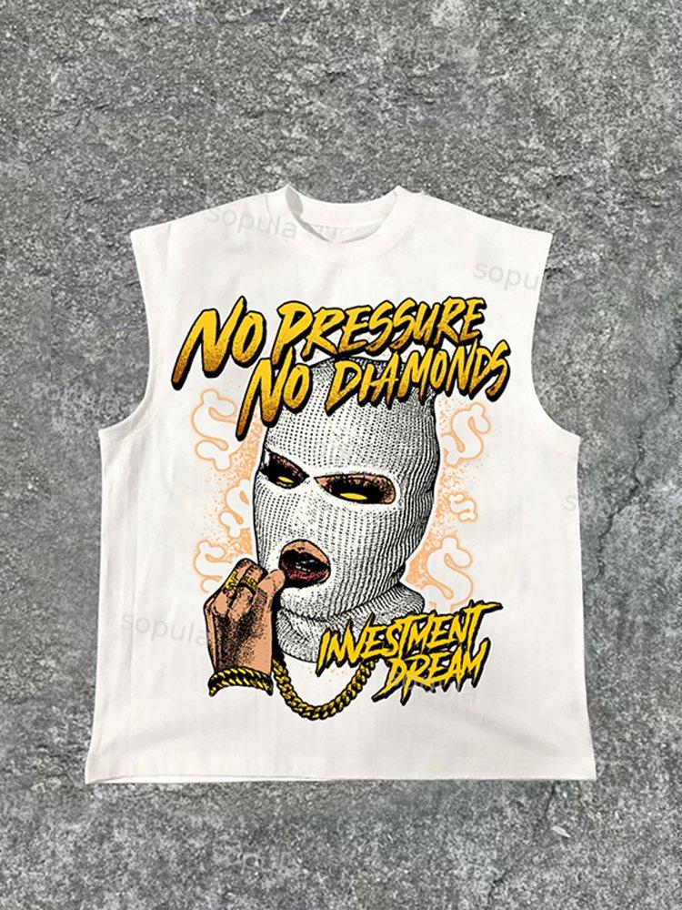 Sopula Retro No Pressure No Diamonds Cotton Casual Tank Top Product Image