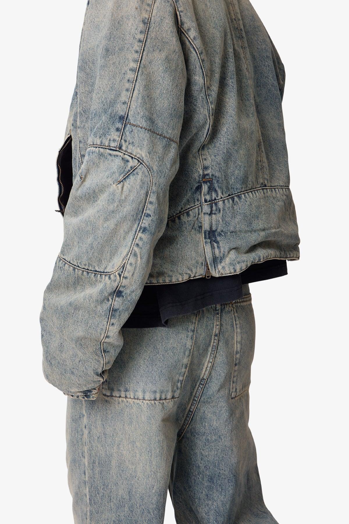 Moto Denim Jacket - Vintage Blue Product Image
