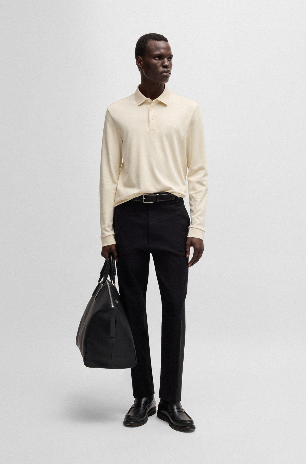 Regular-fit polo shirt in interlock cotton Product Image