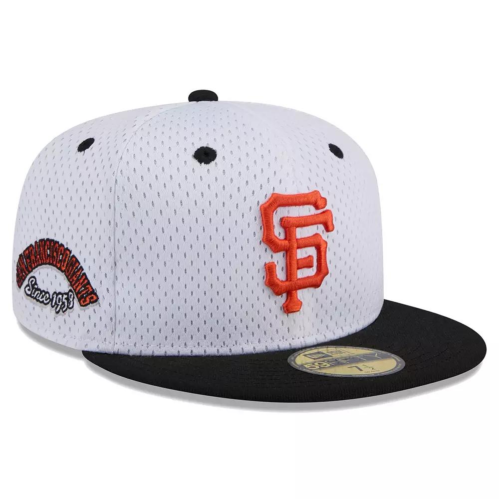 Men's New Era White San Francisco Giants Throwback Mesh 59FIFTY Fitted Hat, Size: 7 3/8 Product Image
