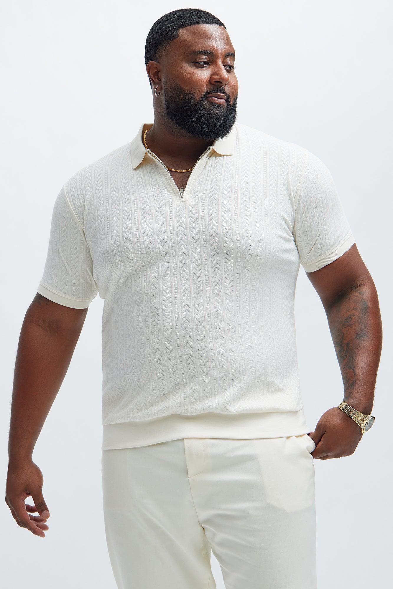 Money Matters Short Sleeve Polo - Off White Product Image