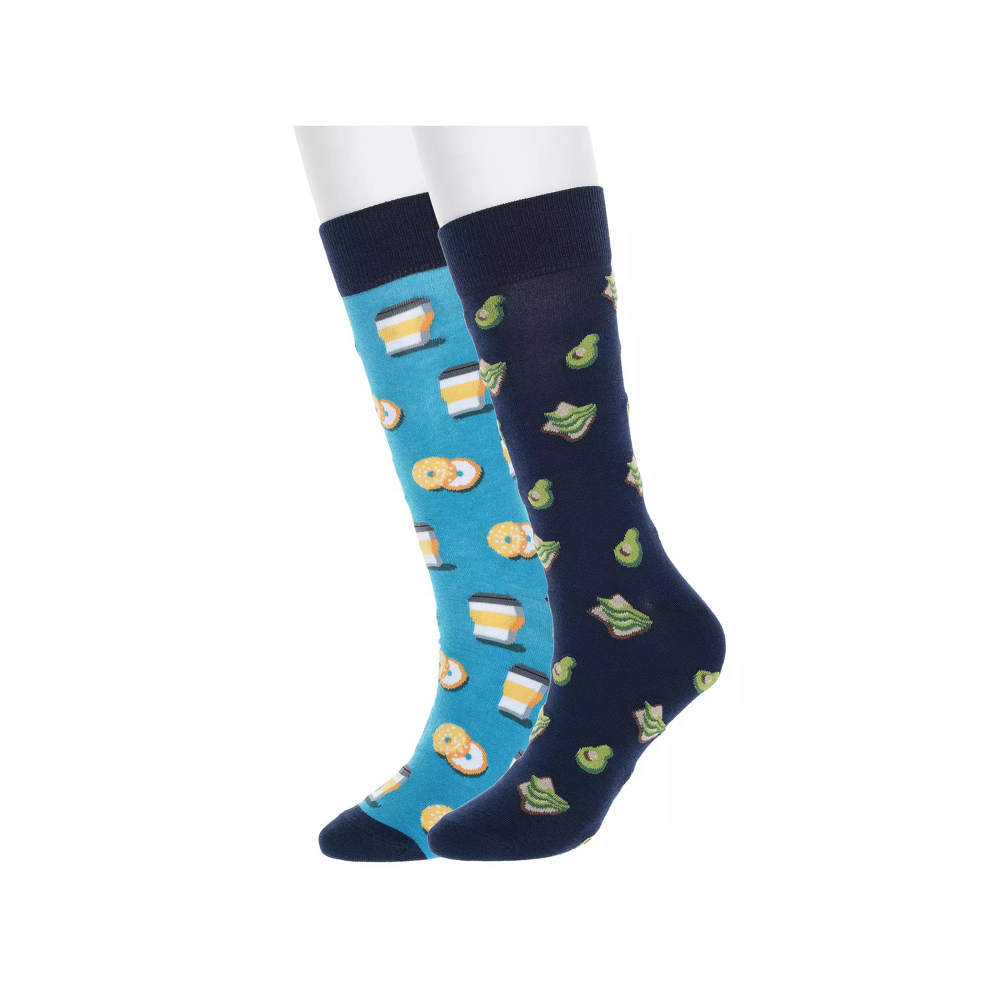 Men's Twisted Toes 2-Pack Novelty Socks, Avo Toast And Bagel Product Image