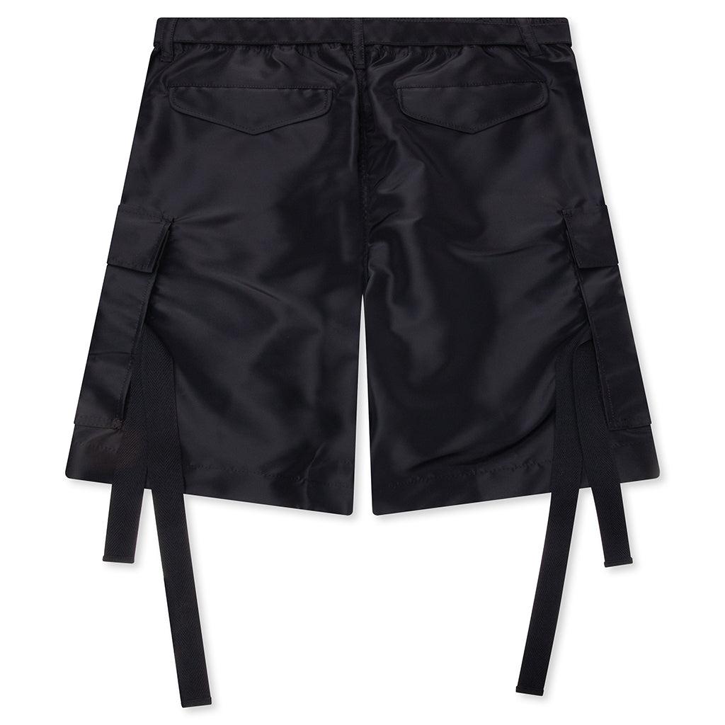 Belted Nylon Bermuda Cargo Shorts - Black Male Product Image