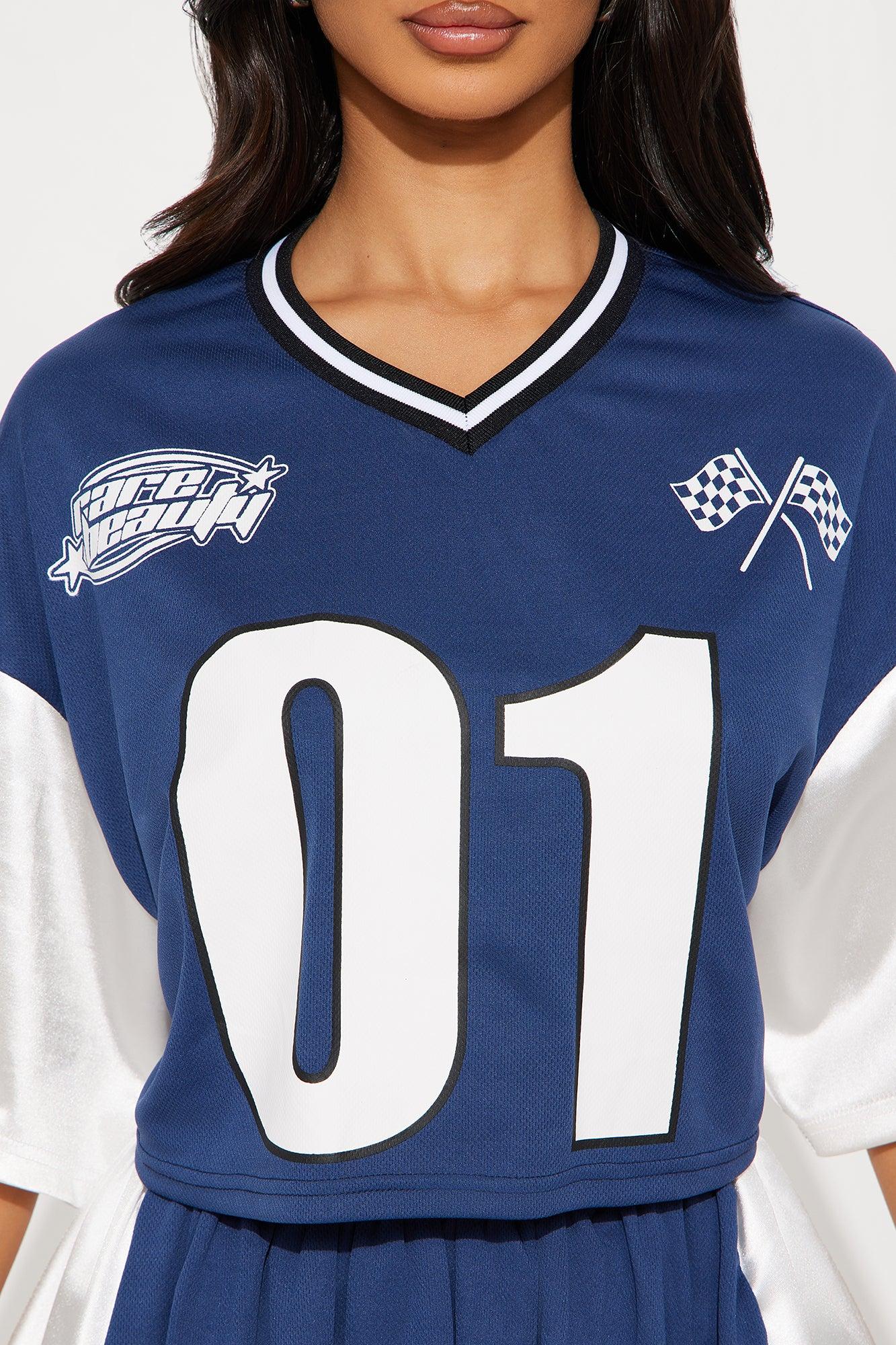 Sporty Bubble Skirt Set - Navy/combo Product Image