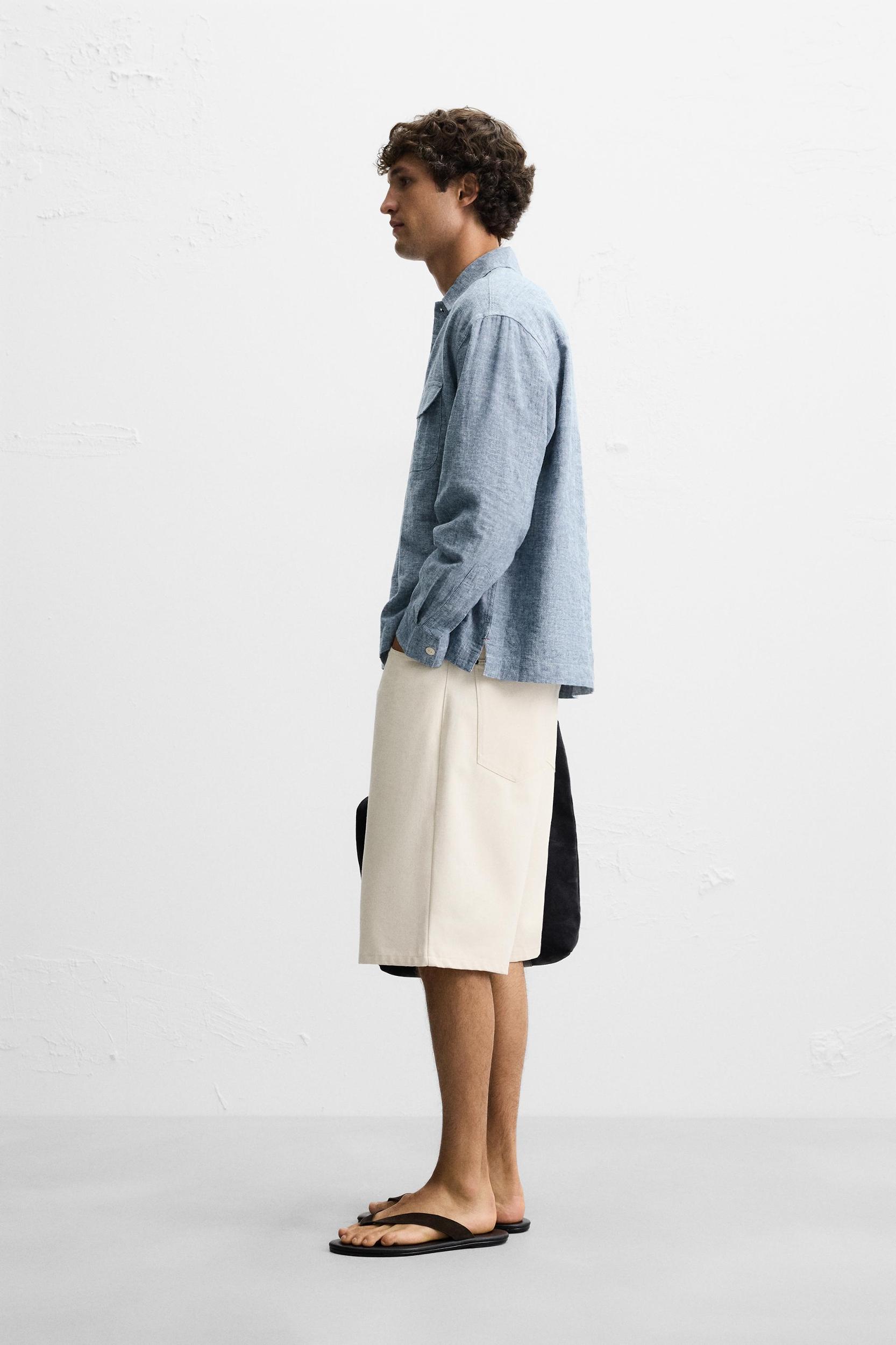 LINEN - COTTON POLO SHIRT Product Image