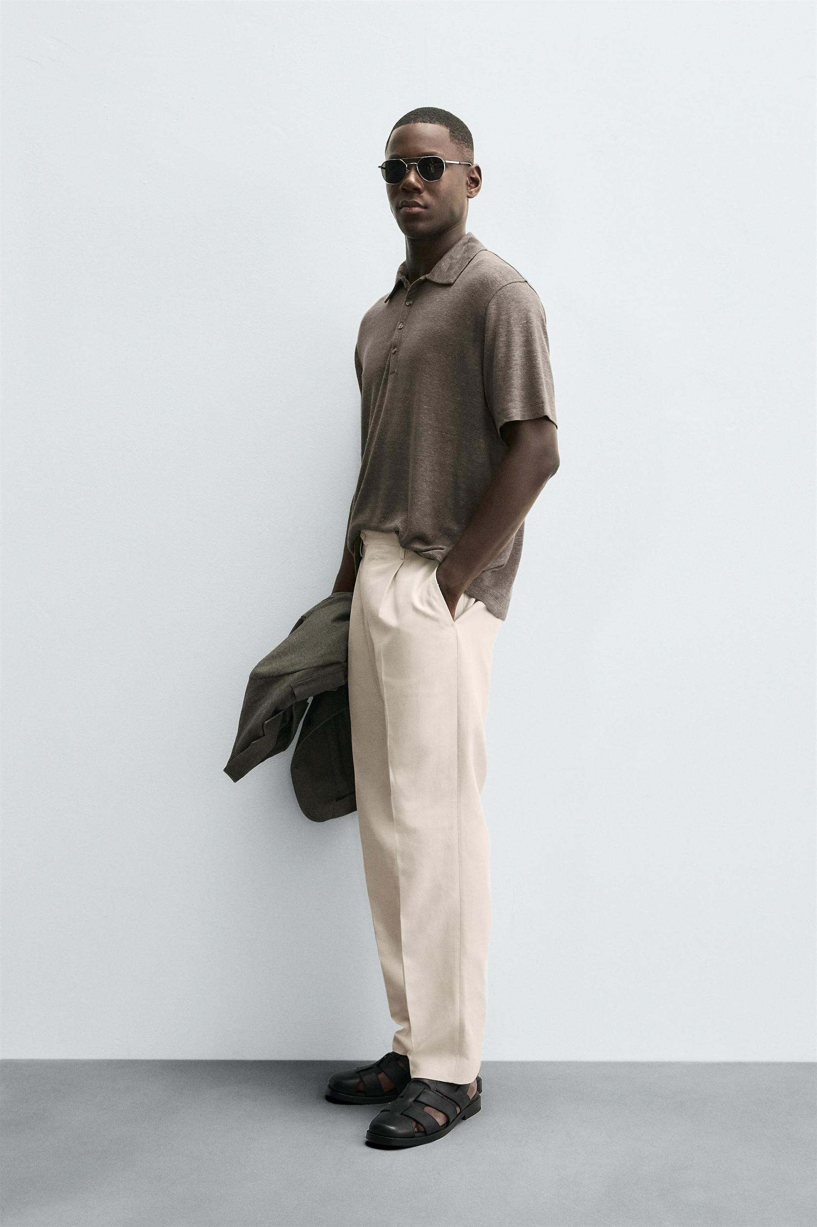 REGULAR FIT PLEATED PANTS Product Image
