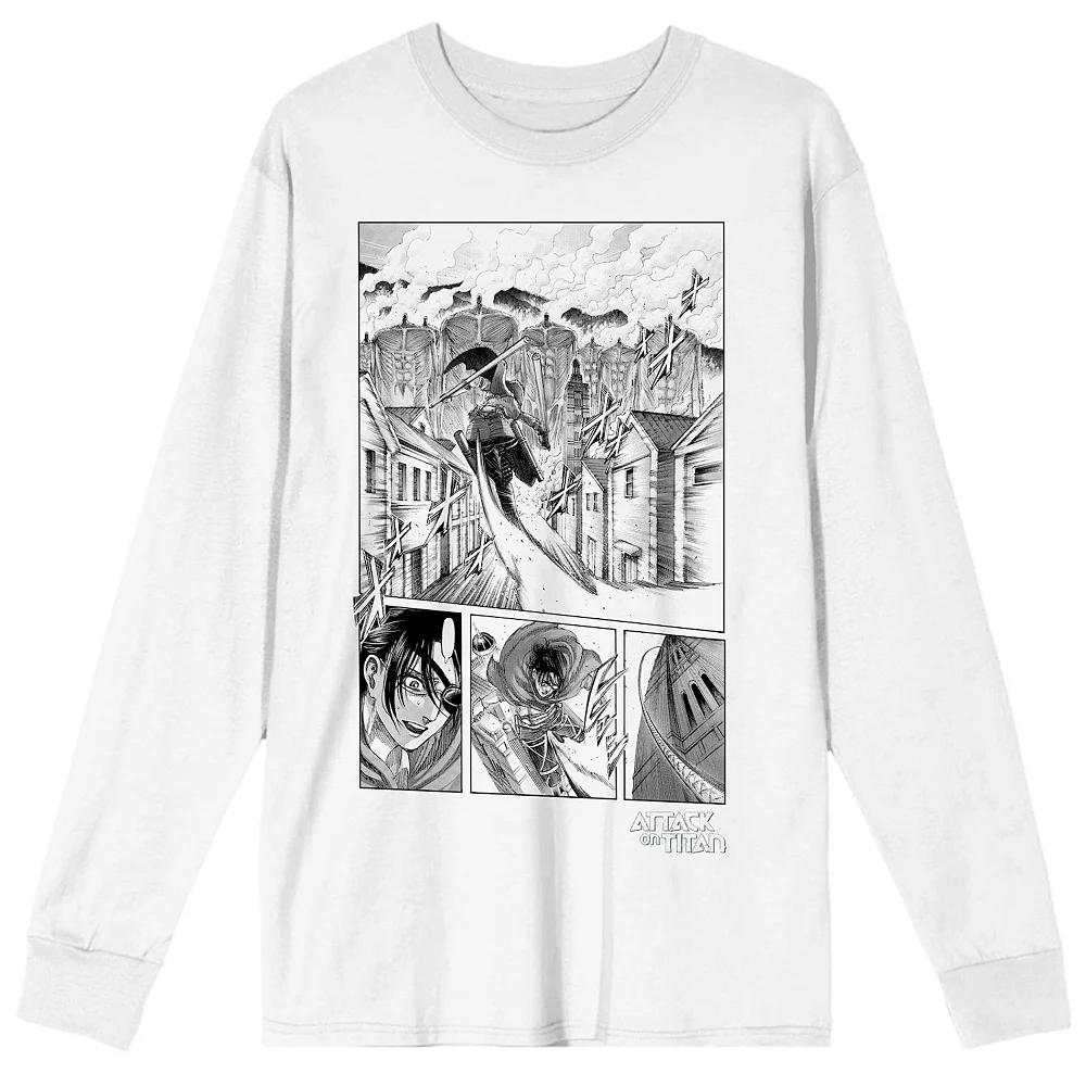 Men's Bioworld Attack On Titan Manga Panels Long Sleeve Graphic Tee,  Product Image