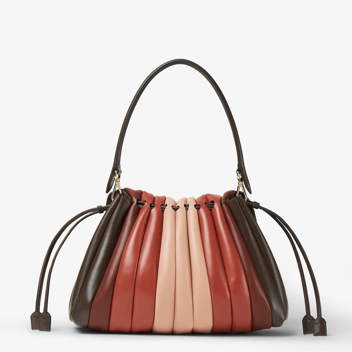 Mamma Baguette LargeMulticolor pleated leather bag Product Image