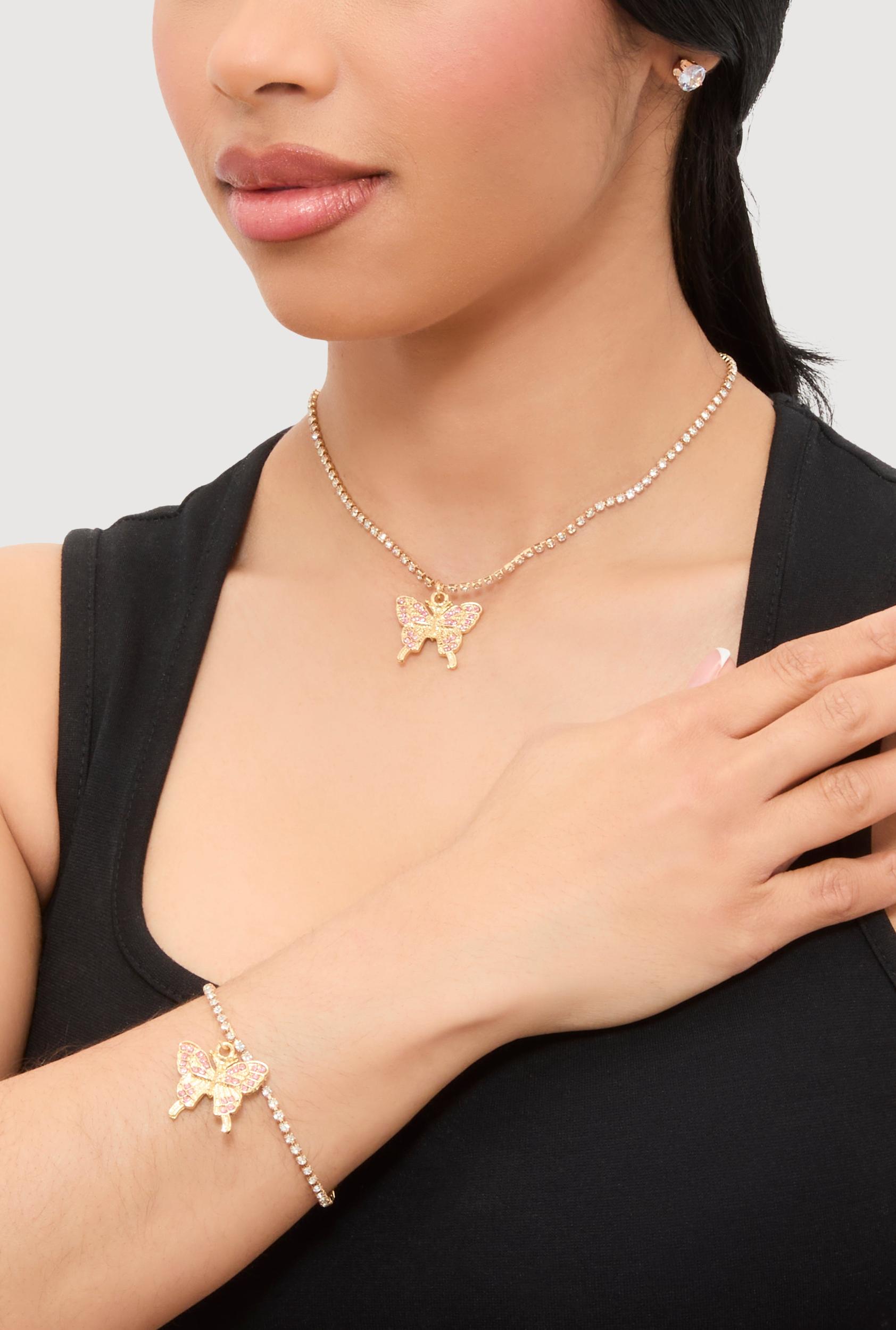 Rhinestone Assorted Charm Chain Bracelet Trio Male Product Image