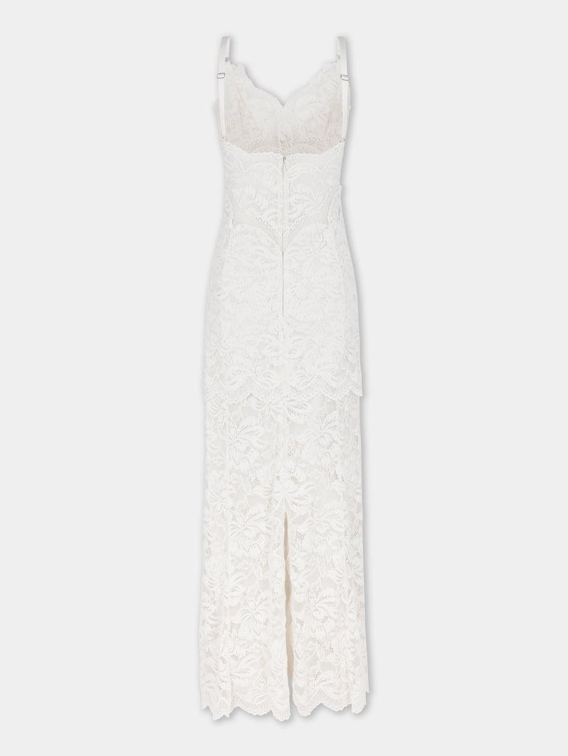 IVORY LONG DRESS IN LACE Product Image