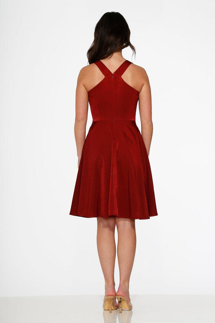 Burgundy Swing Dress Product Image