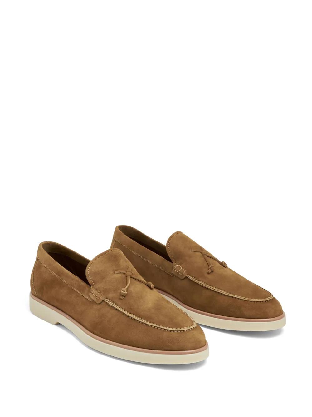 almond-toe suede loafers Product Image