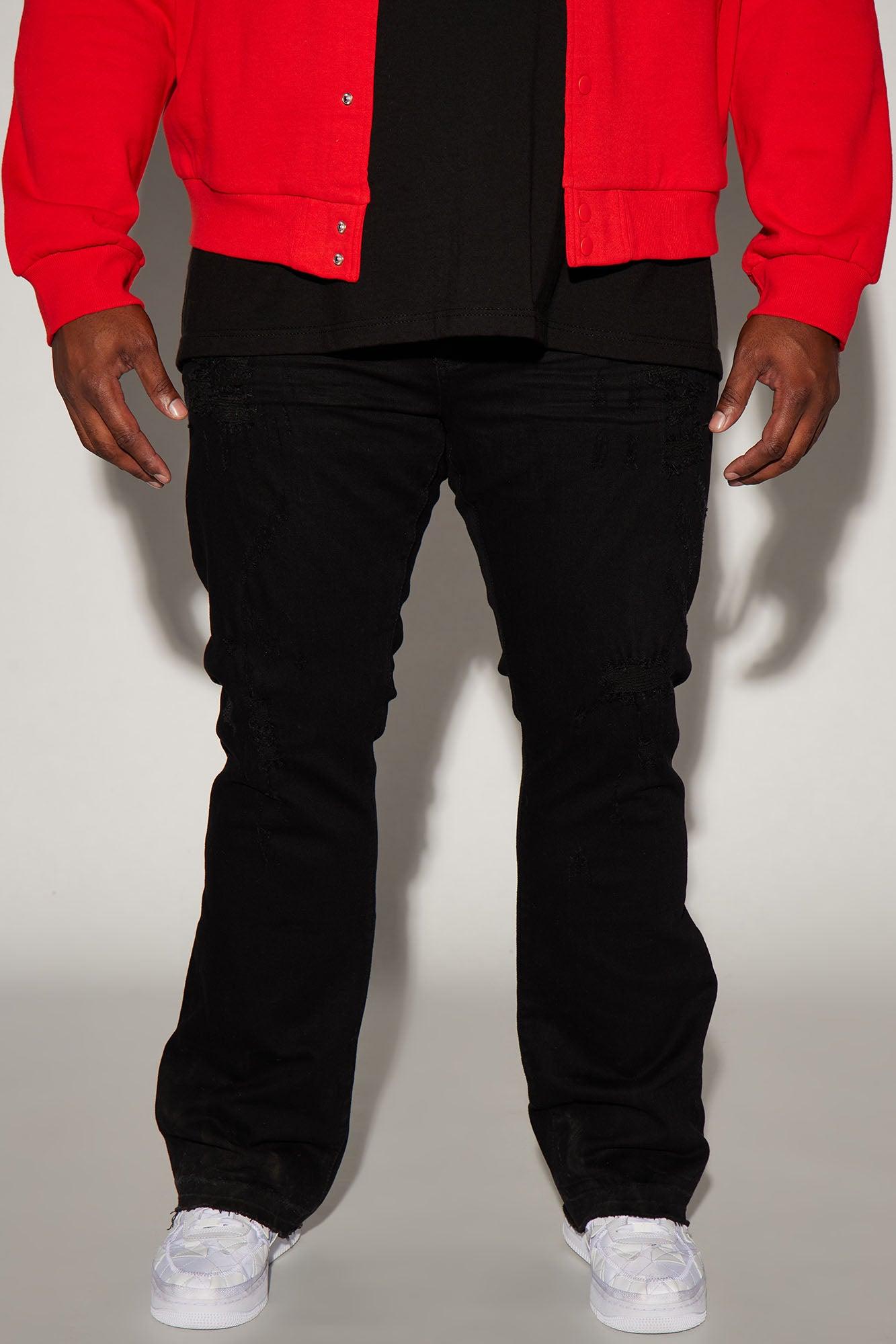 Do You Mind Stacked Skinny Flare Jeans - Black Product Image