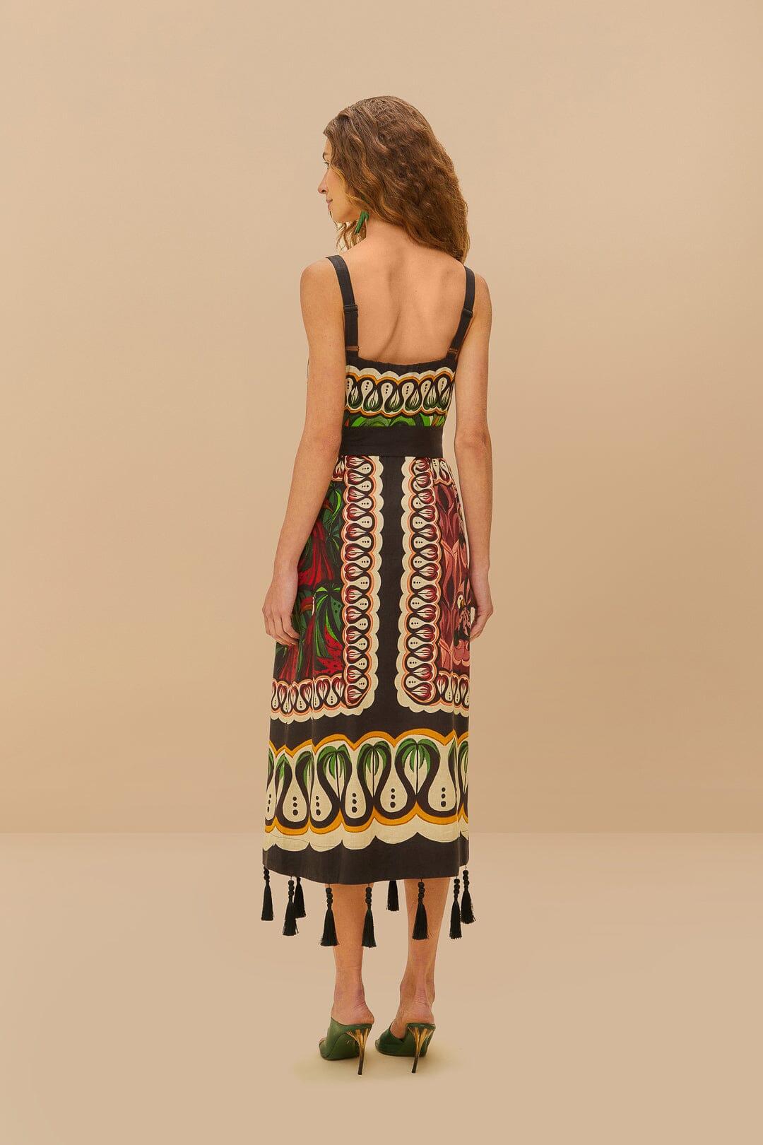 Off-White Coconut Tree Flow LENZING™ ECOVERO™ Euroflax™ Dress Product Image