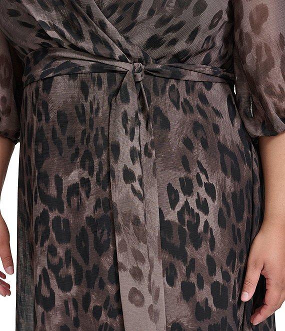 DKNY by Donna Karan Plus Size Leopard Print Midi Product Image