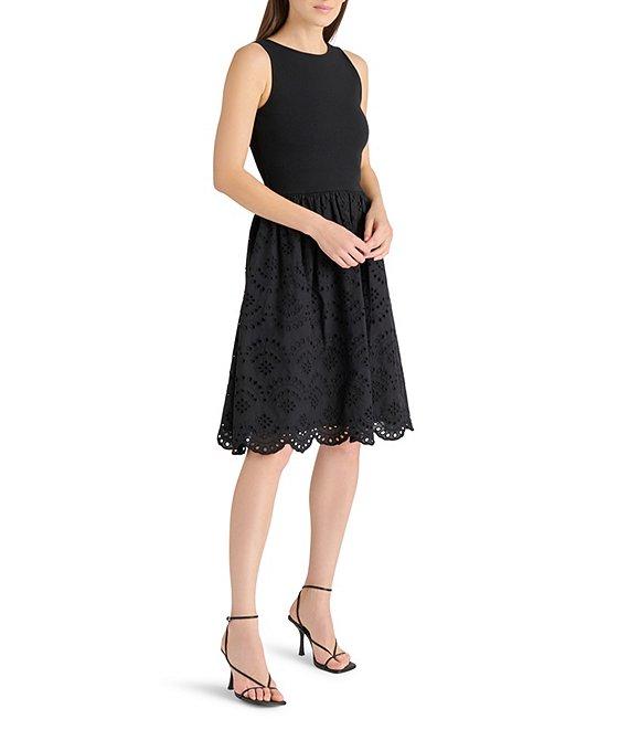 Steve Madden Julian Scoop Neck Sleeveless Eyelet Dress Product Image