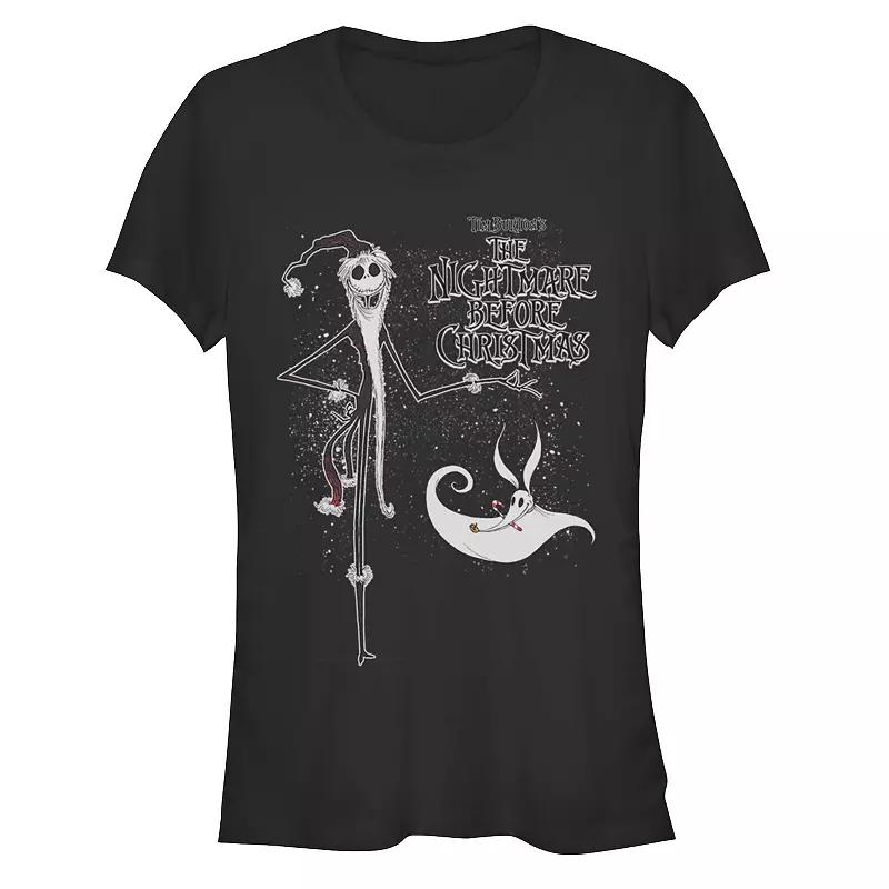 Disney's The Nightmare Before Christmas Jack Skellington and Zero Saint Nick Outfit Juniors' Fitted Graphic Tee, Girl's, Size: XXL, Black Product Image
