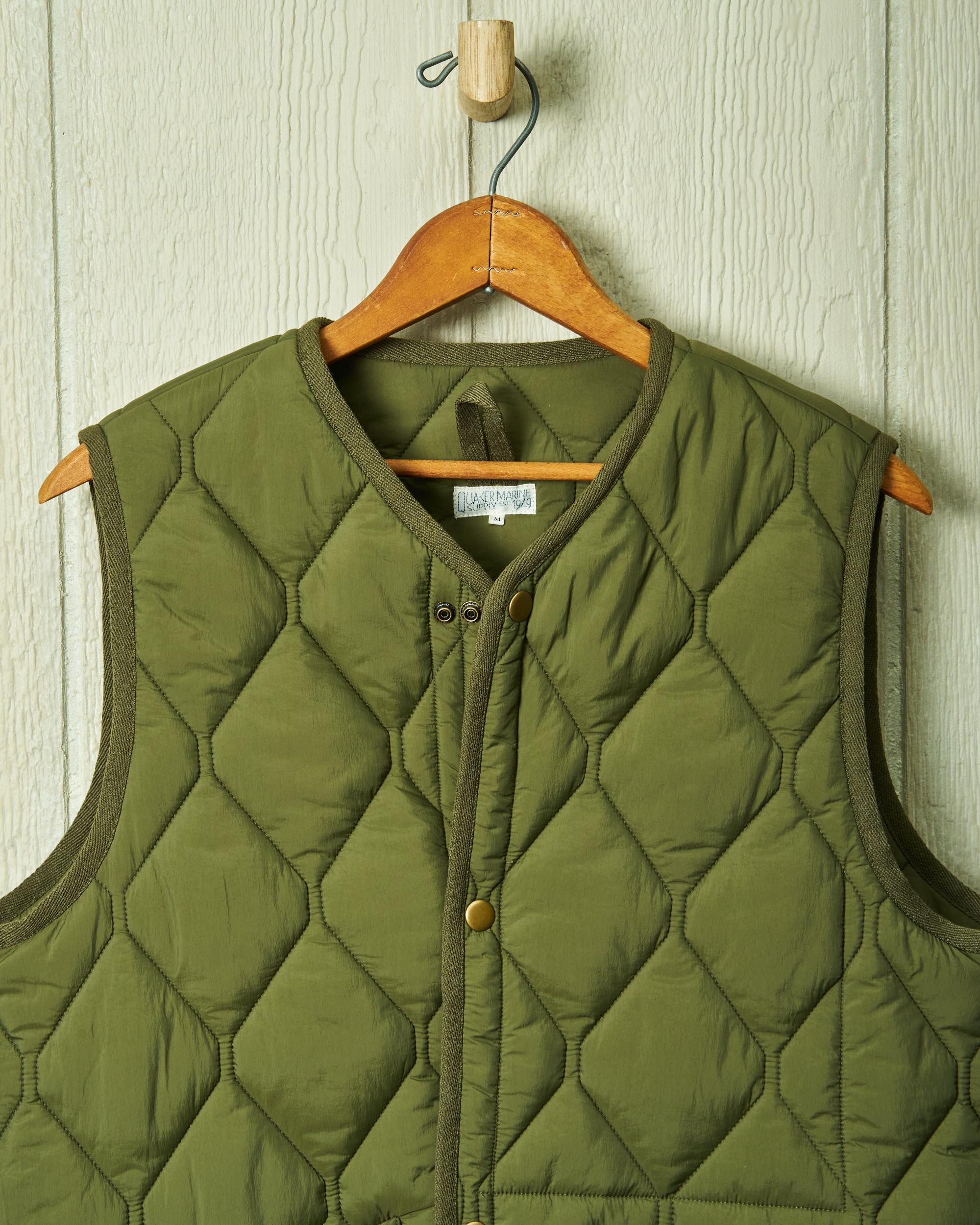 Quilted Vest in Olive Product Image