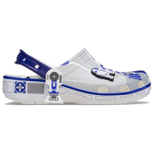 Crocs Mens Crocs Classic Clogs - Mens Shoes White/Blue Product Image