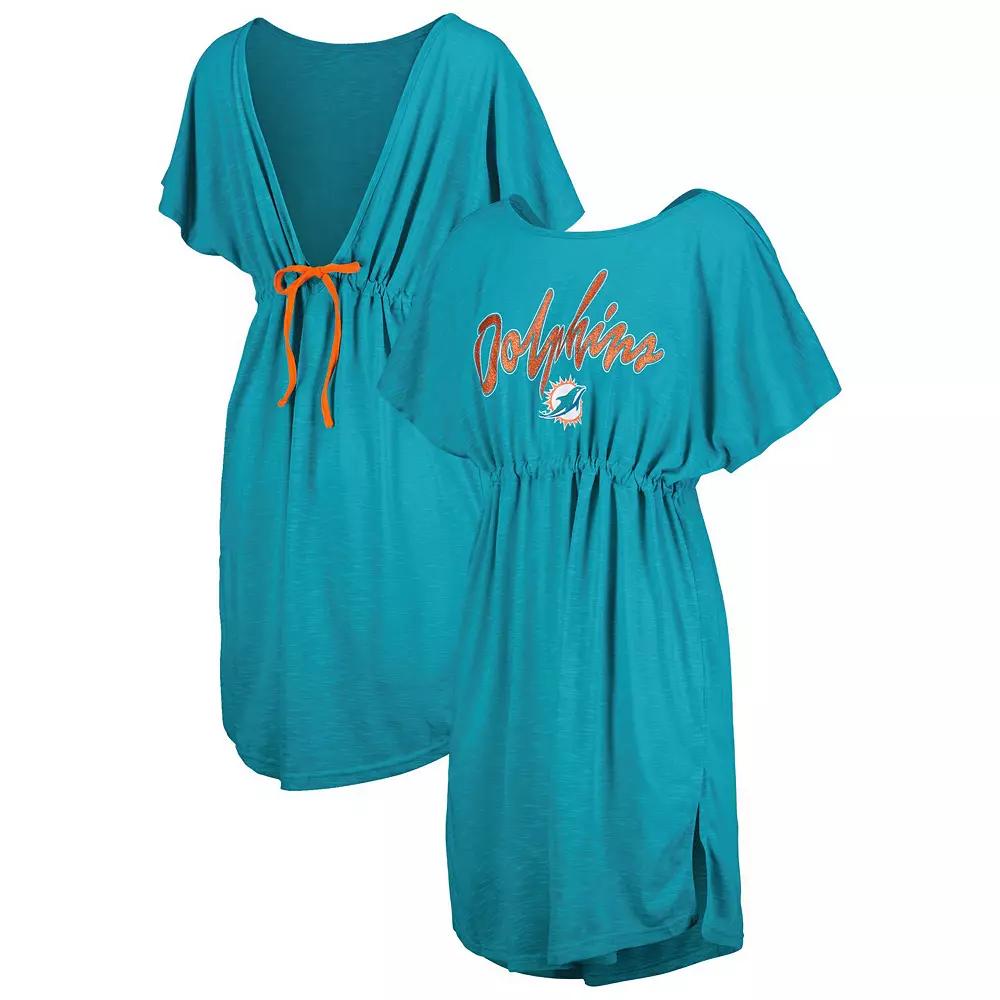 Women's G-III 4Her by Carl Banks Aqua Miami Dolphins Versus Swim Cover-Up,  Product Image