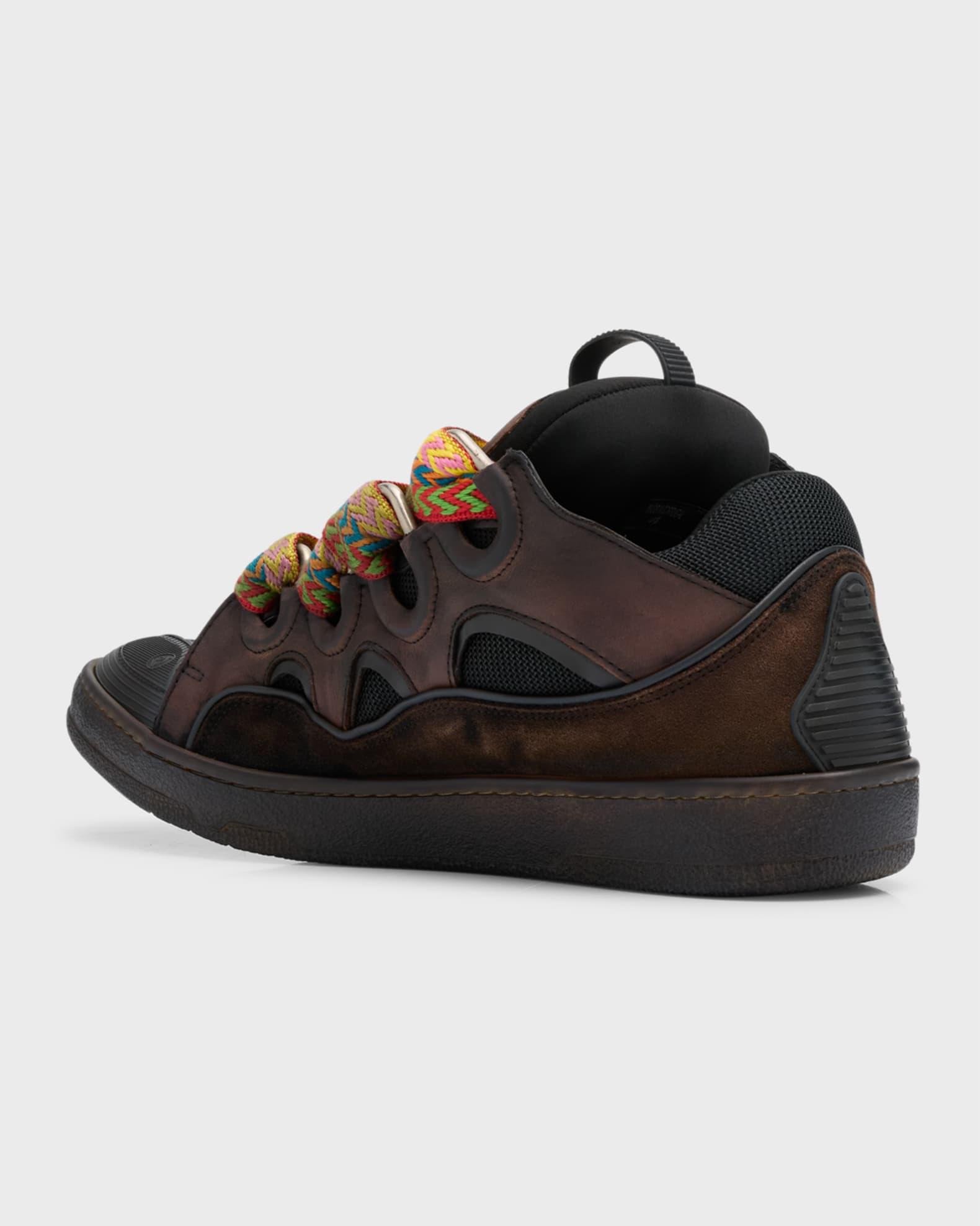 Men's Curb Leather Low-Top Sneakers Product Image