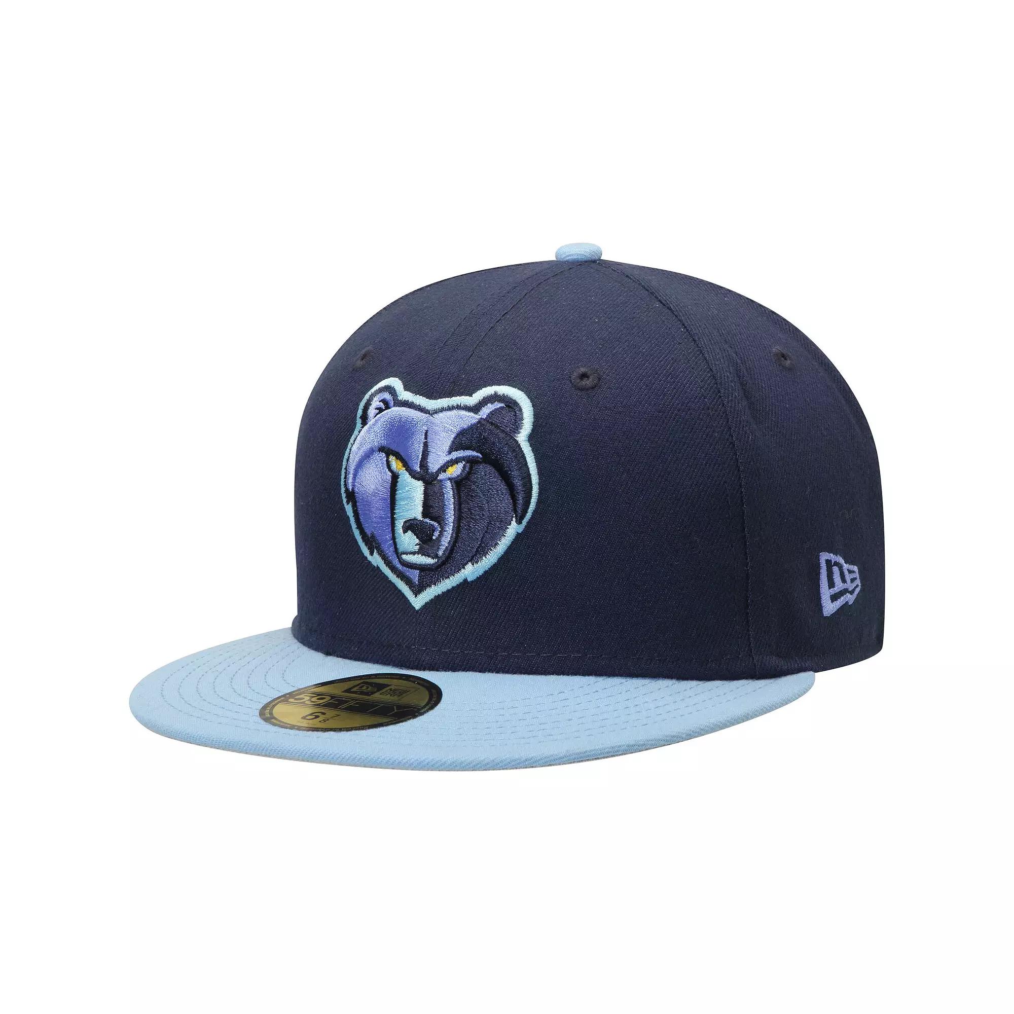Men's New Era Navy/Light Blue Memphis Grizzlies Official Team Color 2Tone 59FIFTY Fitted Hat, Size: 7 1/8, Grz Blue Product Image