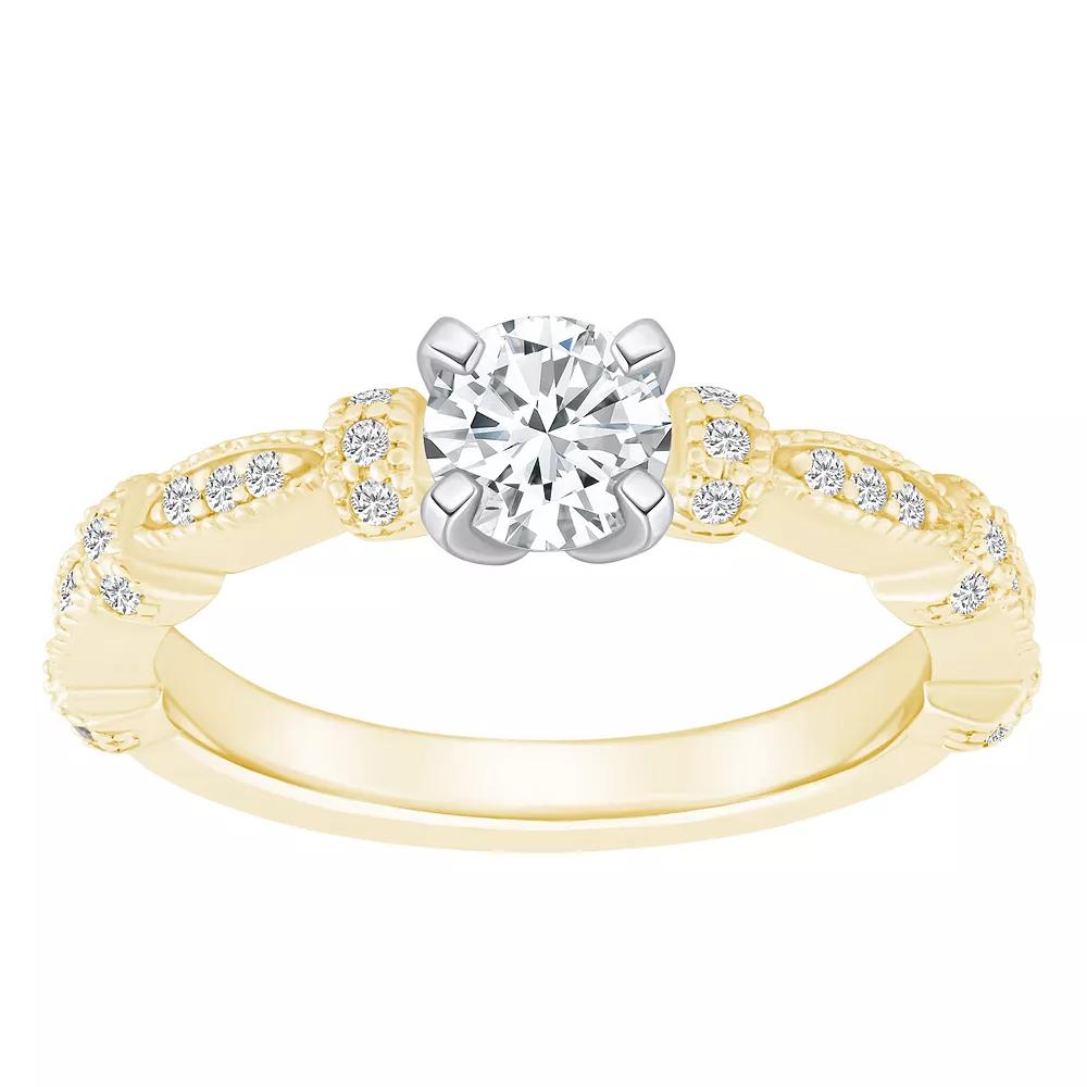 Alyson Layne 14k Gold 1/2 Carat T.W. Diamond Embellished Band Engagement Ring, Women's, Size: 7, Two Tone Gold Product Image