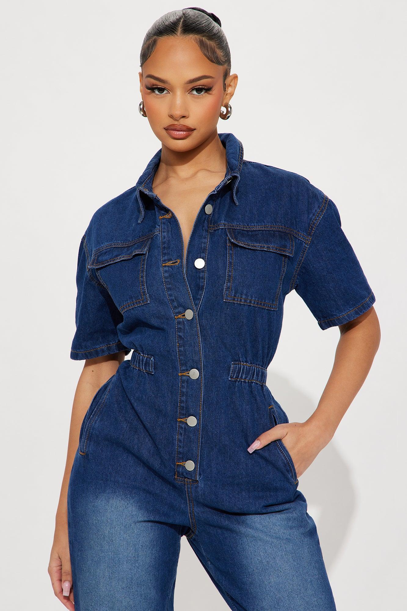 Searching For Your Love Denim Jumpsuit - Medium Wash Product Image