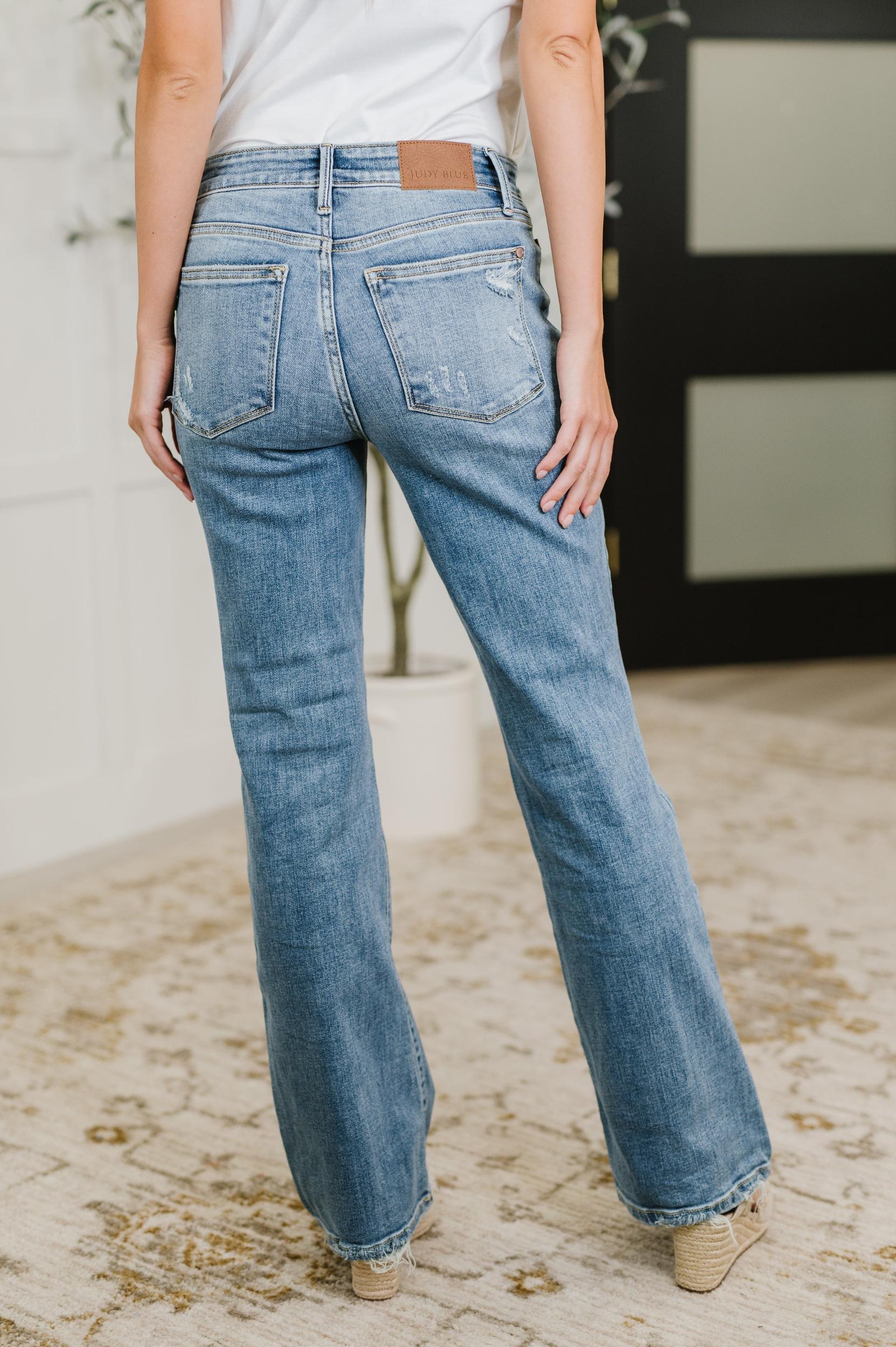 Lorena Mid Rise Vintage Wash Bootcut Jeans Product Image