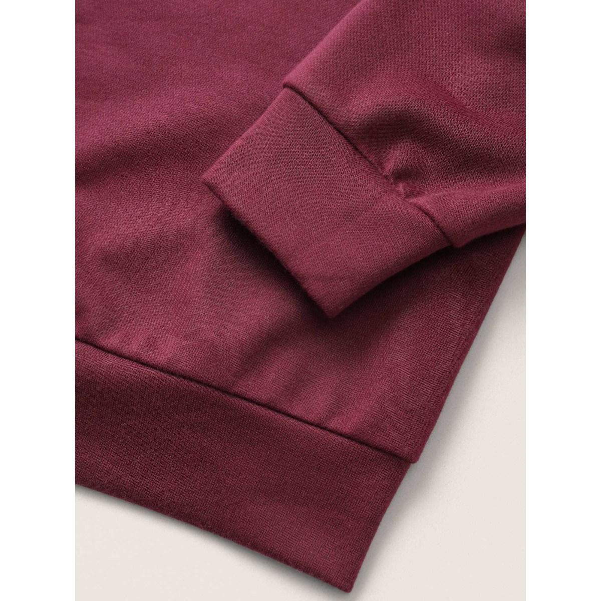 Plus Size Letter Graphic Towel Embroidered Sweatshirt Women RedViolet Casual Contrast Dailywear Sweatshirts BloomChic 22-24/3X Product Image