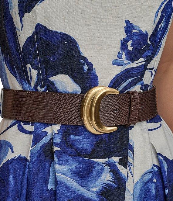 Donna Karan Floral Print A-Line Belted Midi Dress Product Image