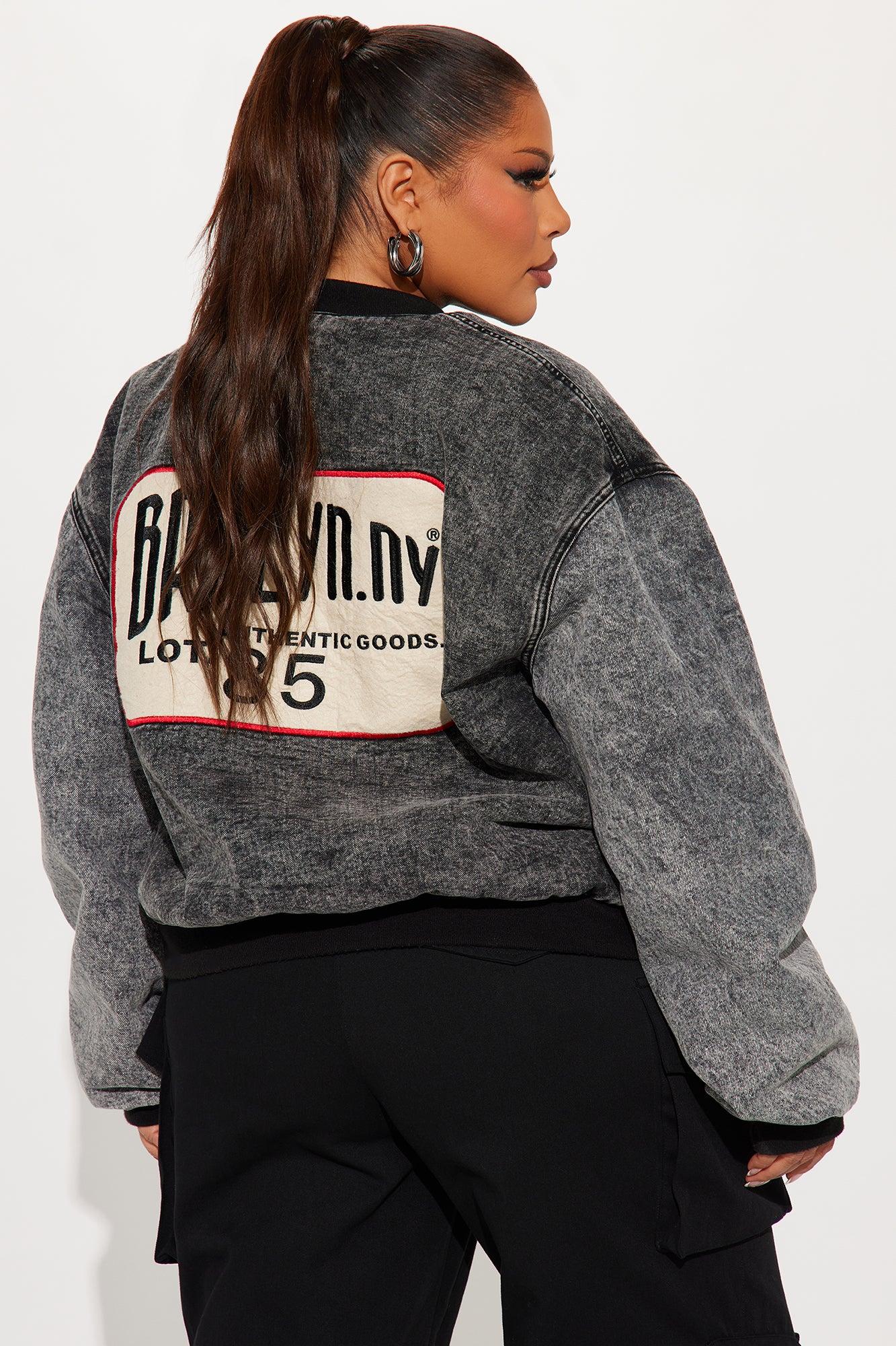 Made In Brooklyn Washed Bomber Jacket - Black Wash Product Image