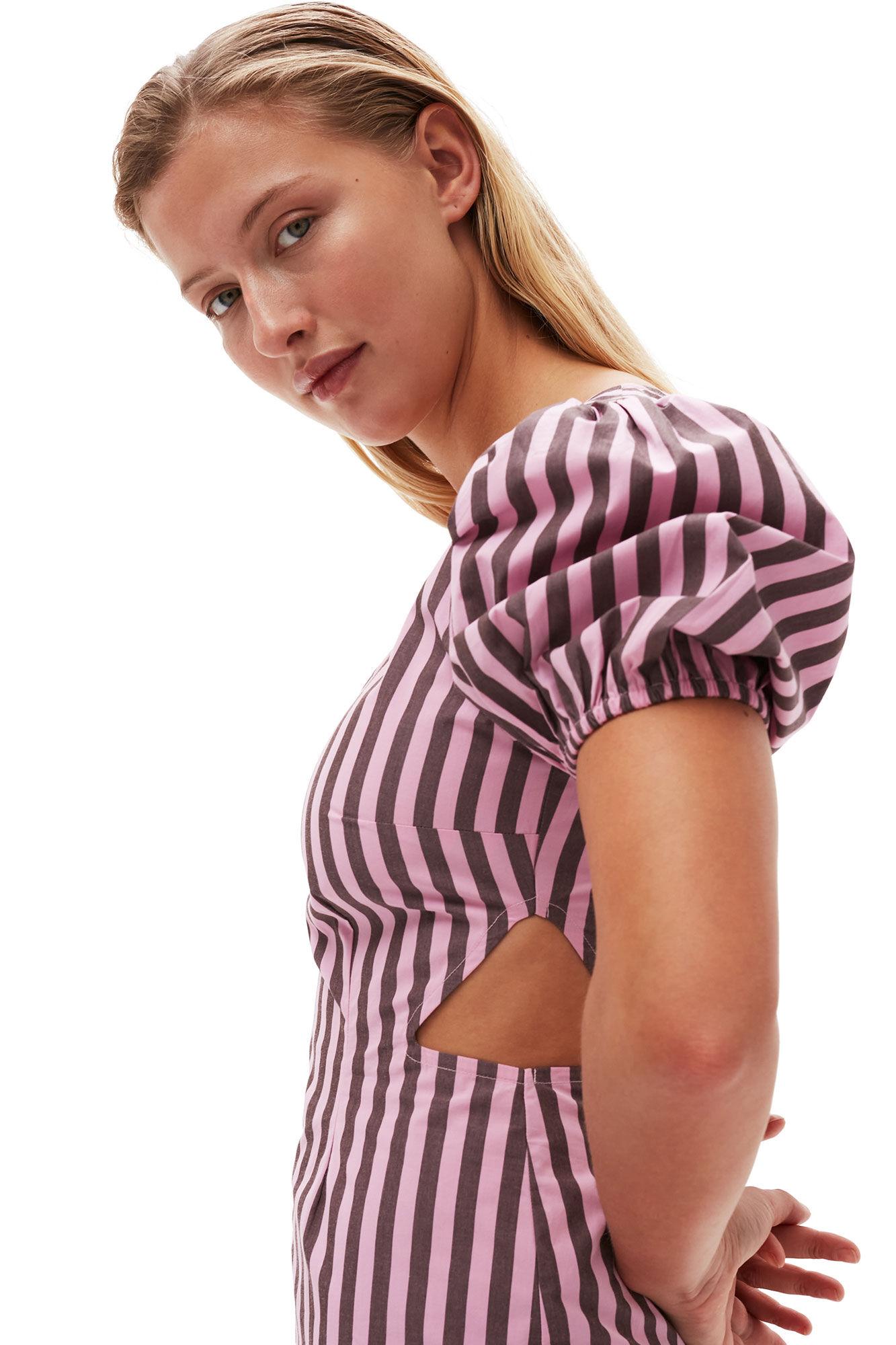 Striped Cotton Cutout Dress Product Image