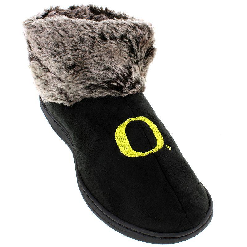 Oregon Ducks Faux-Fur Slippers, Womens Product Image