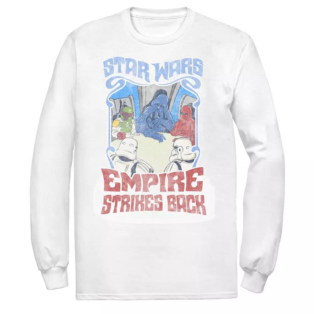 Men's Star Wars Empire Strikes Back Dark Side Meeting Long Sleeve Graphic Tee, Size: Large, White Product Image