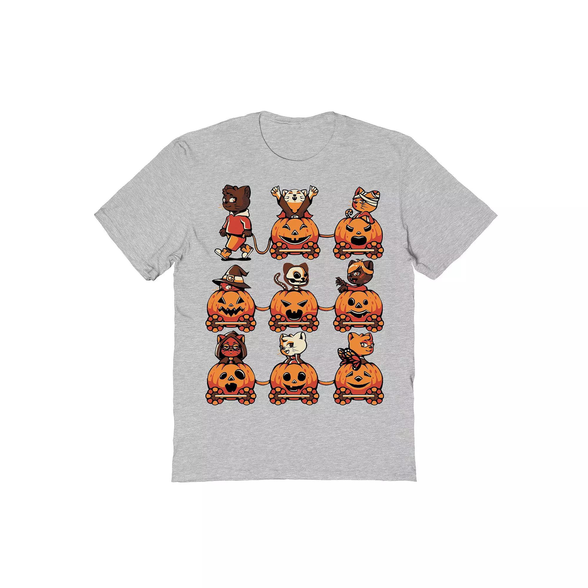 Men's 13 Lives Cat Halloween Halloween Graphic Tee, Size: XL, Sport Gray Product Image