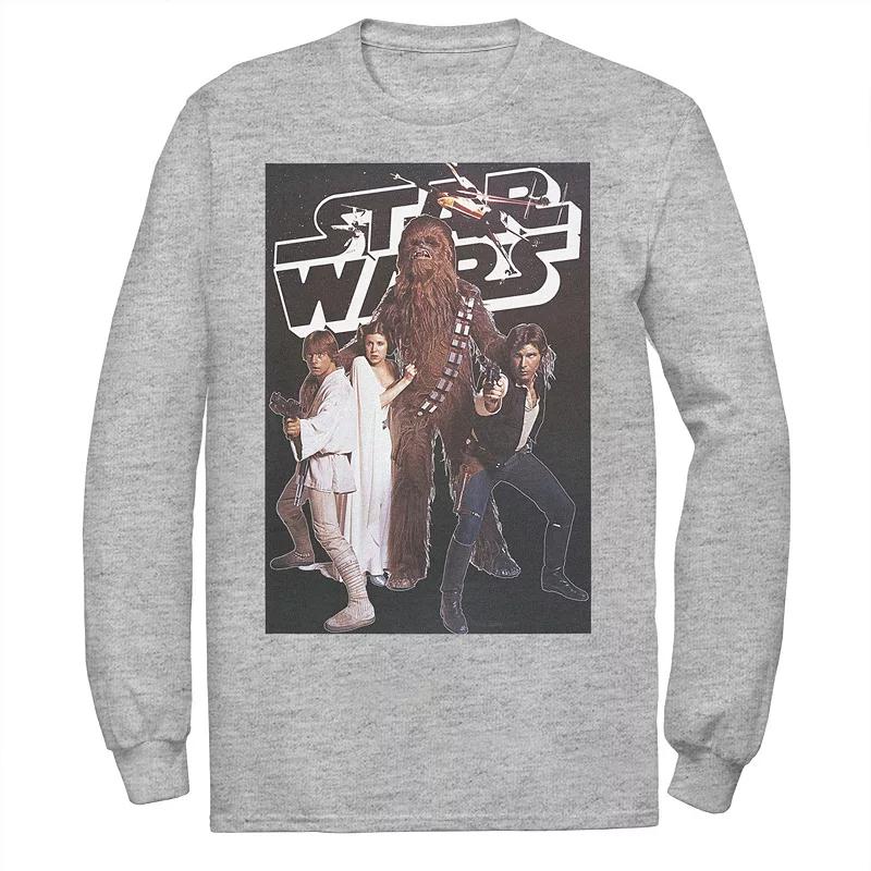 Men's Star Wars Vintage Group Poster Tee, Size: Large, Athletic Grey Product Image