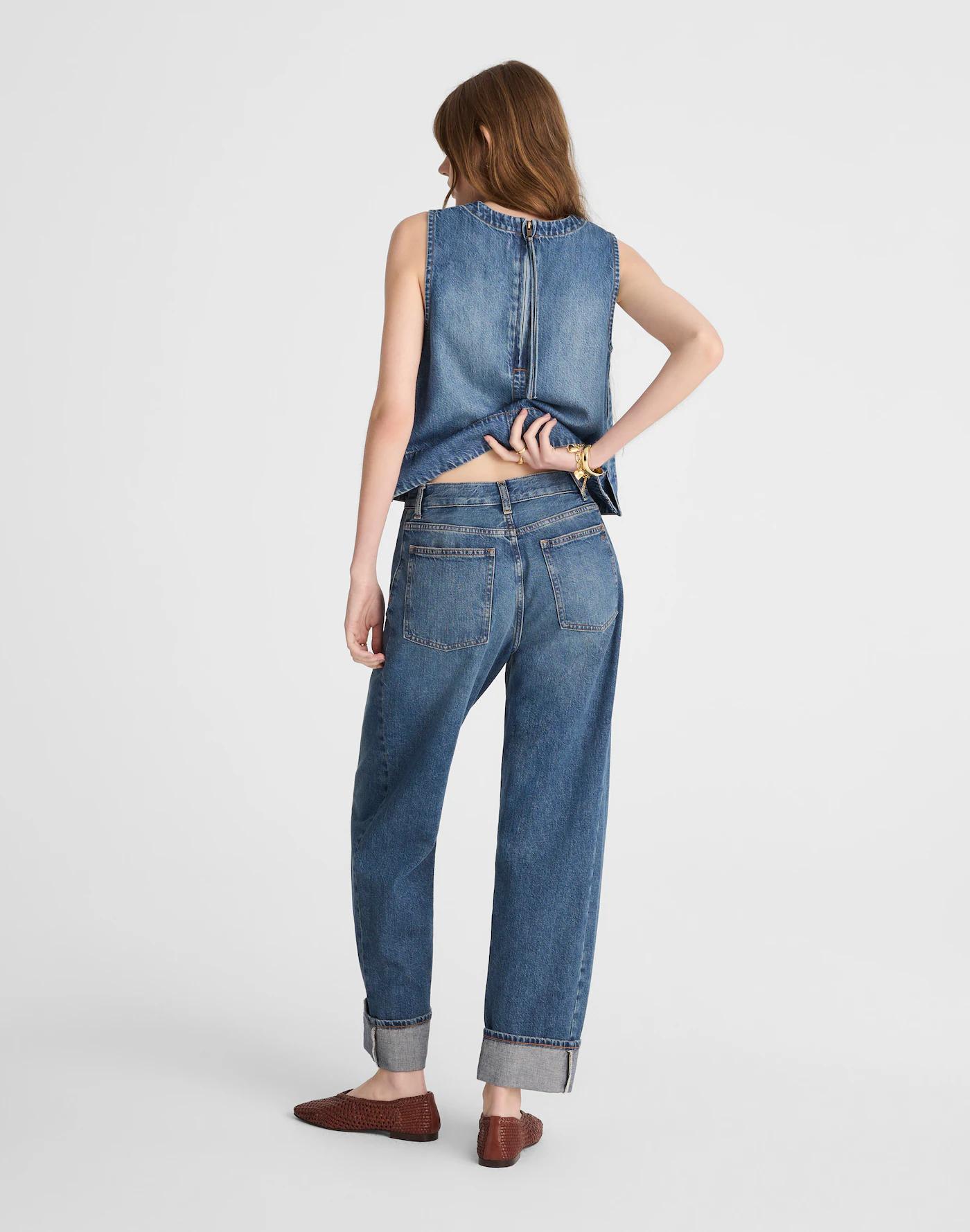 The Pieced Barrel-Leg Full-Length Jean Product Image