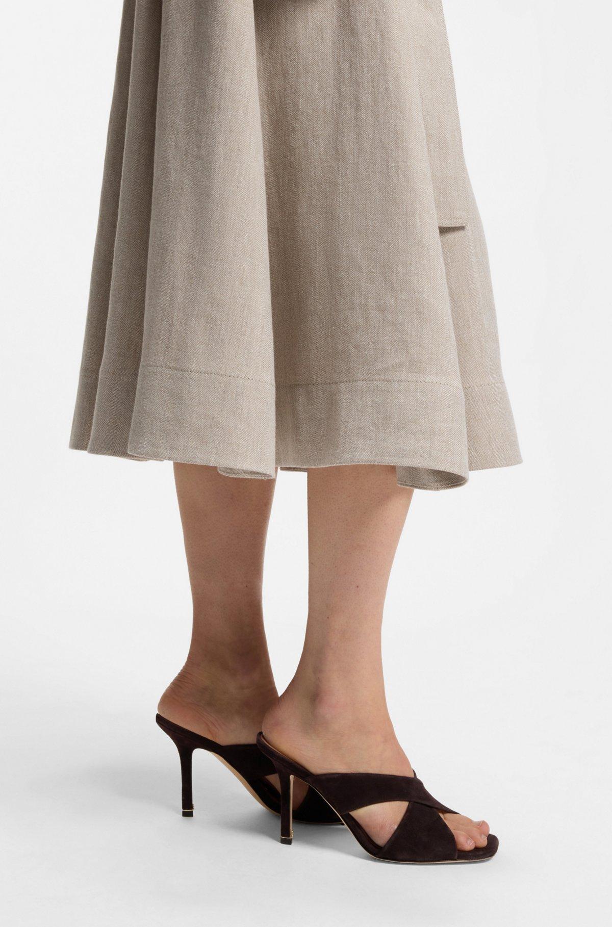 Suede sandals with crossover straps Product Image