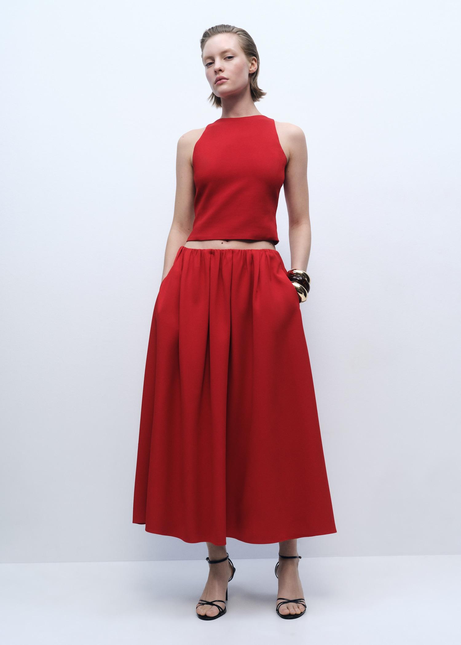 Crop top with bow on the back - Women | MANGO USA Product Image