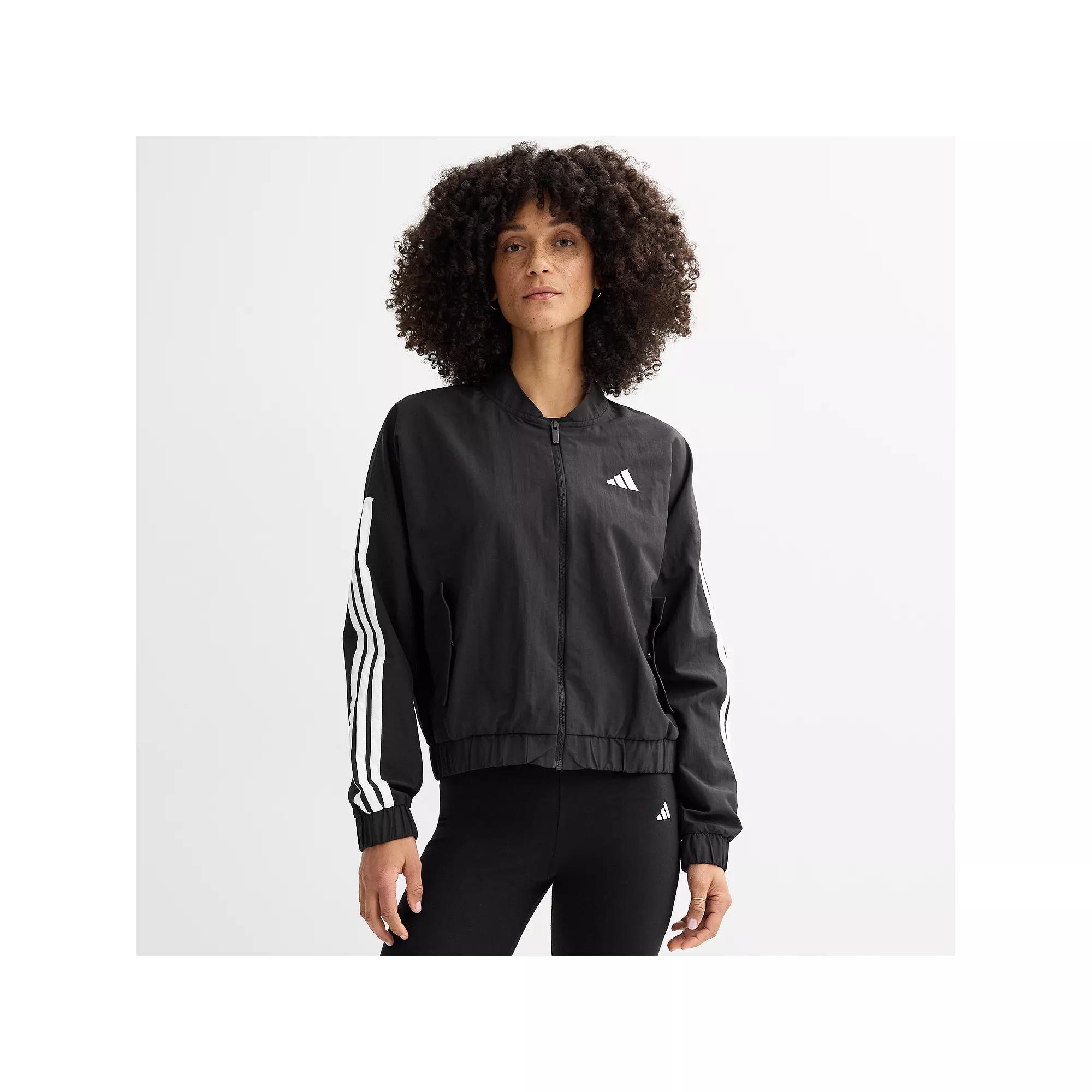 Women's adidas Essentials 3-Stripes Woven Bomber Sportswear Jacket,  Product Image