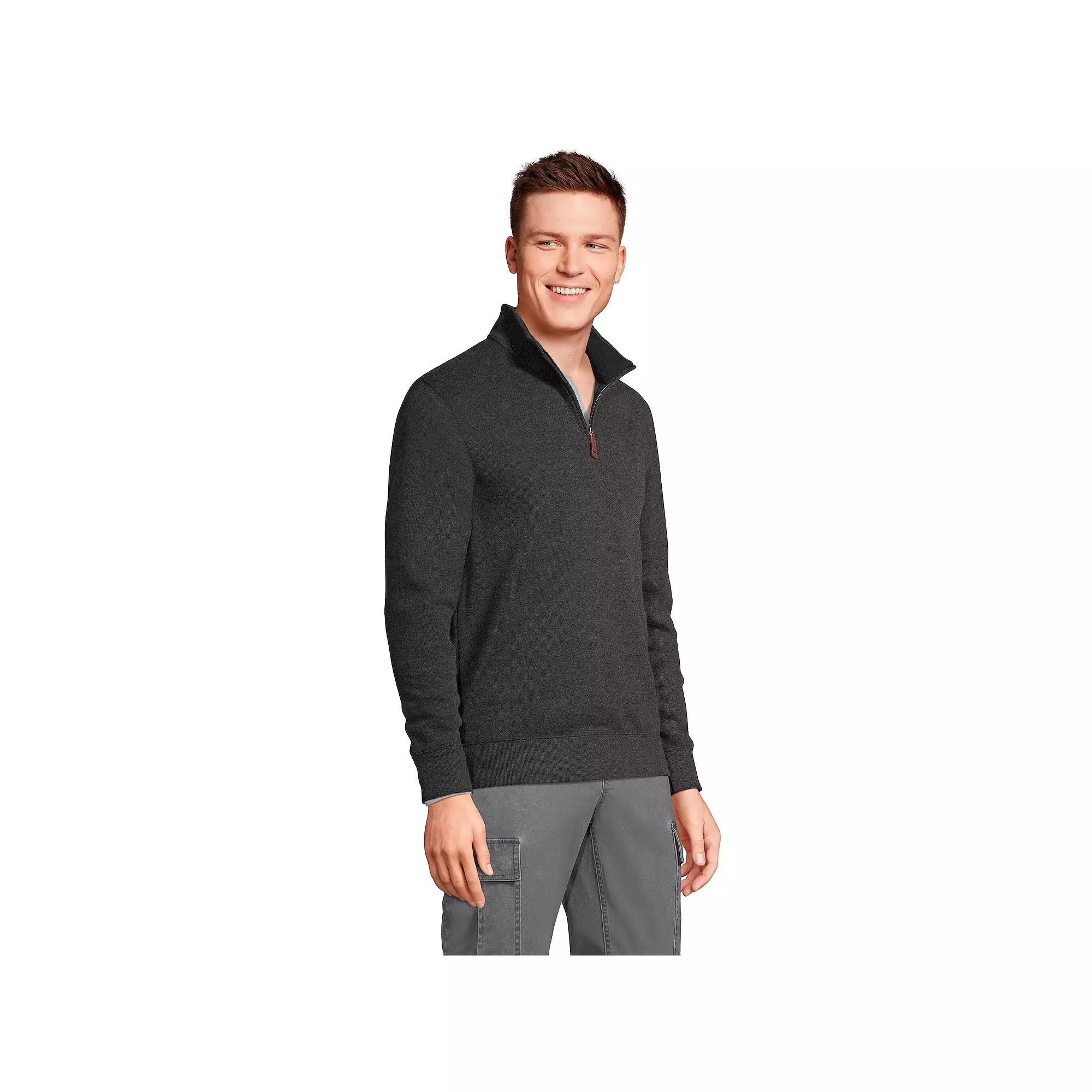 Men's Lands' End Bedford Regular-Fit Ribbed Quarter-Zip Pullover Sweater,  Product Image
