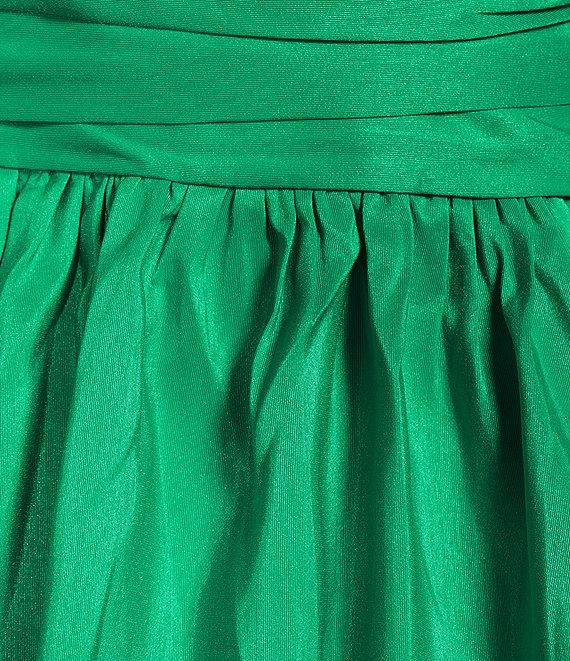 Sugarlips Avery Mock Neck Cap Sleeve Ruched Bubble Hem Satin Mini Dress Product Image