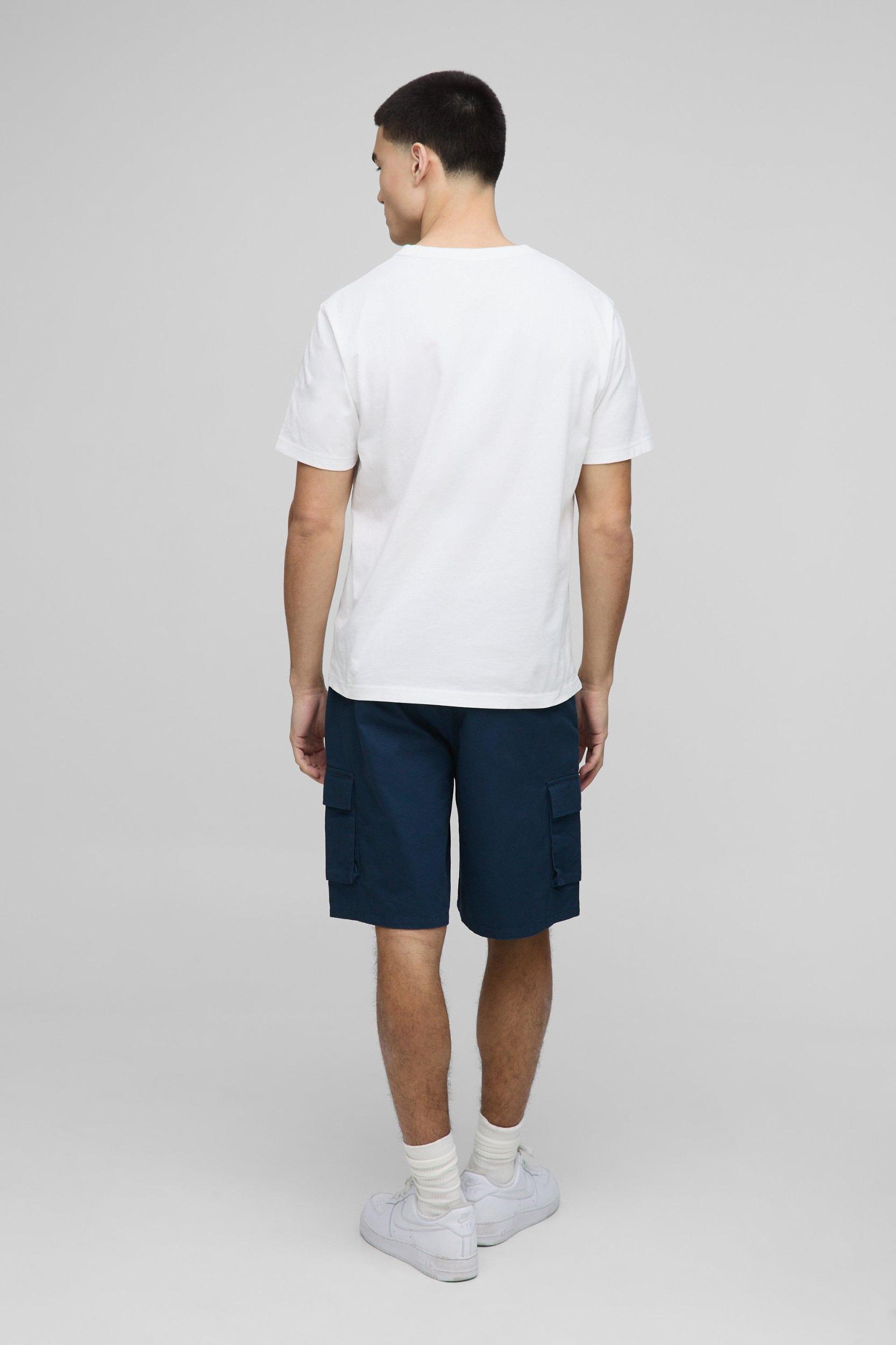 Fixed Waist Baggy Cargo Twill Shorts | boohooMAN USA Product Image