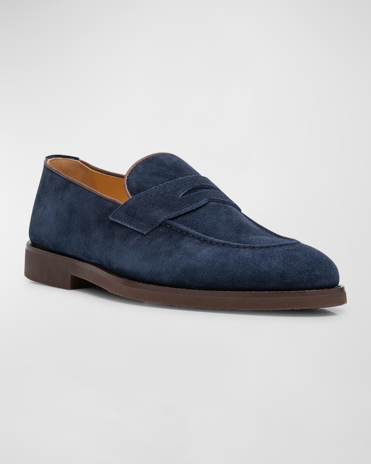 Men's Suede Penny Loafers Product Image
