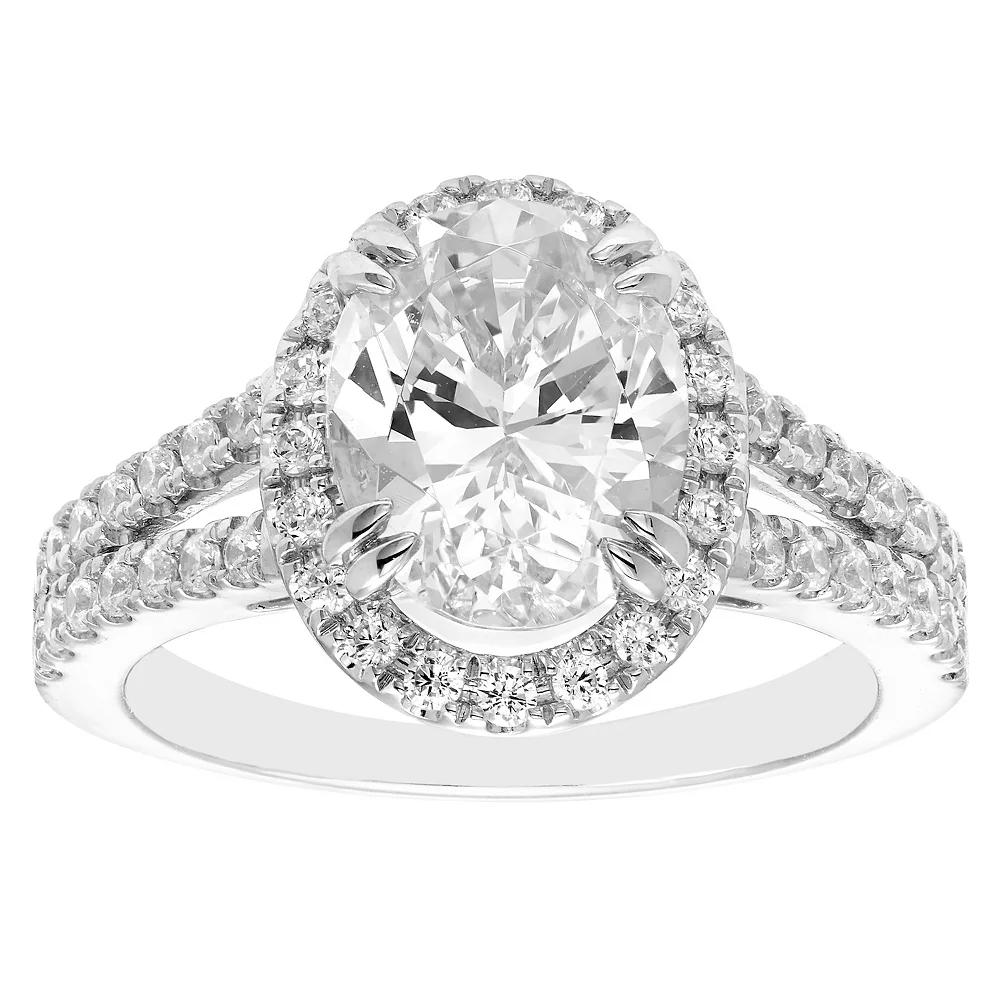 Evergreen Diamonds 14k White Gold 2 1/2 Carat T.W. IGL Certified Oval Lab-Grown Diamond Engagement Ring, Women's,  Product Image