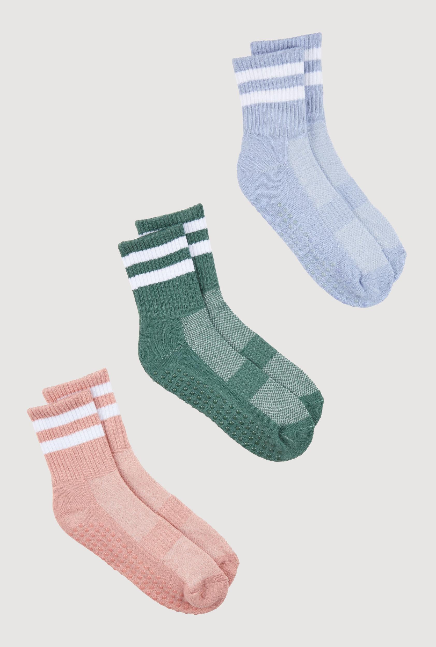 Varsity Stripe Pilates Socks 3 Pack Size 4-10 Female Product Image