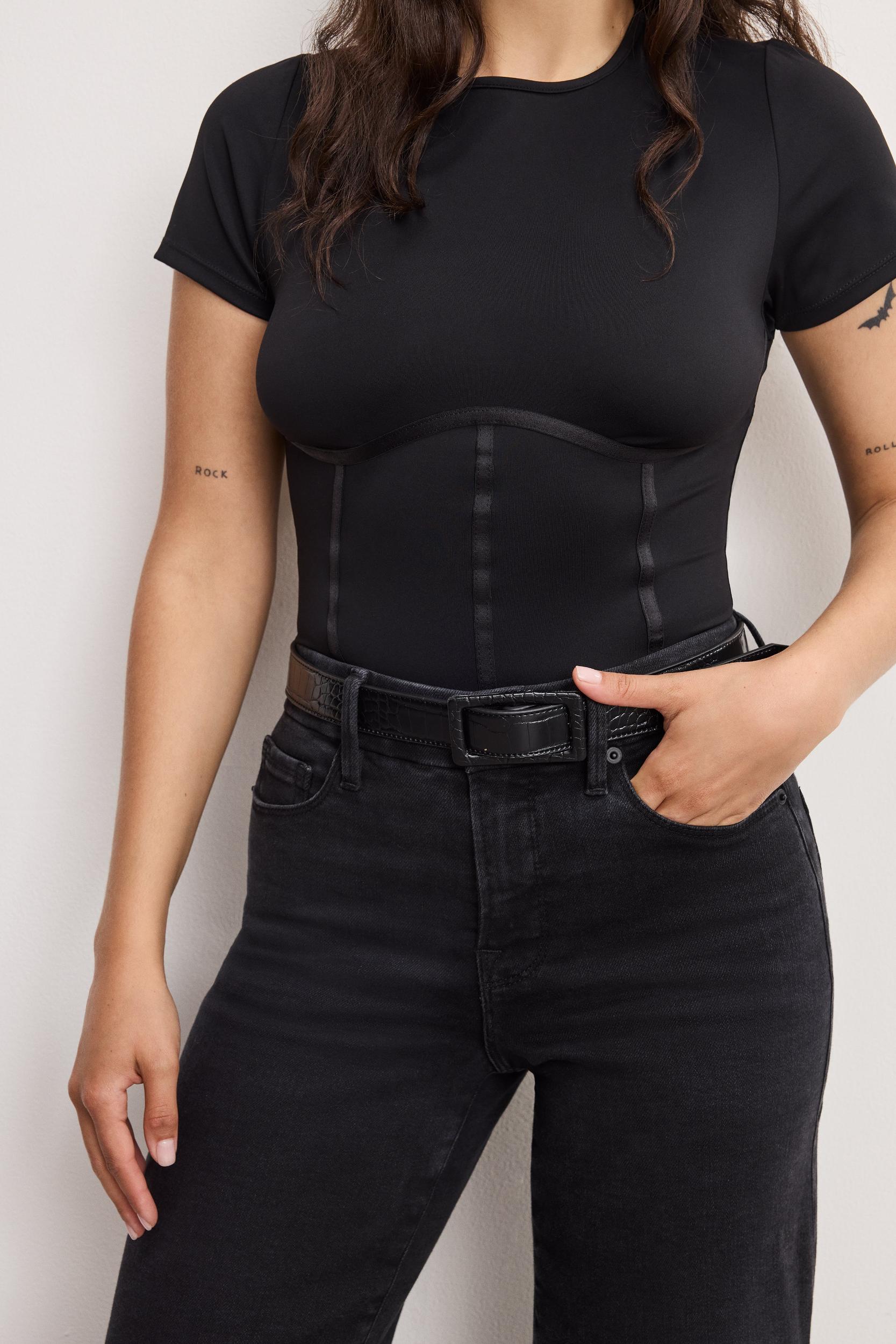 SOFT TECH GOOD PETITE PALAZZO JEANS | BLACK391 Product Image