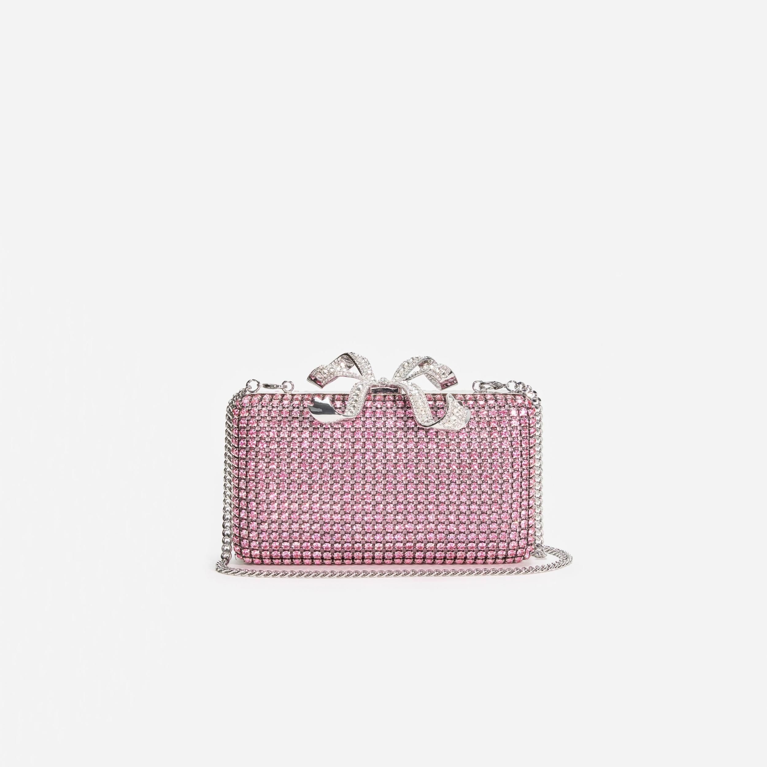 Pink Crystal Box Clutch Product Image