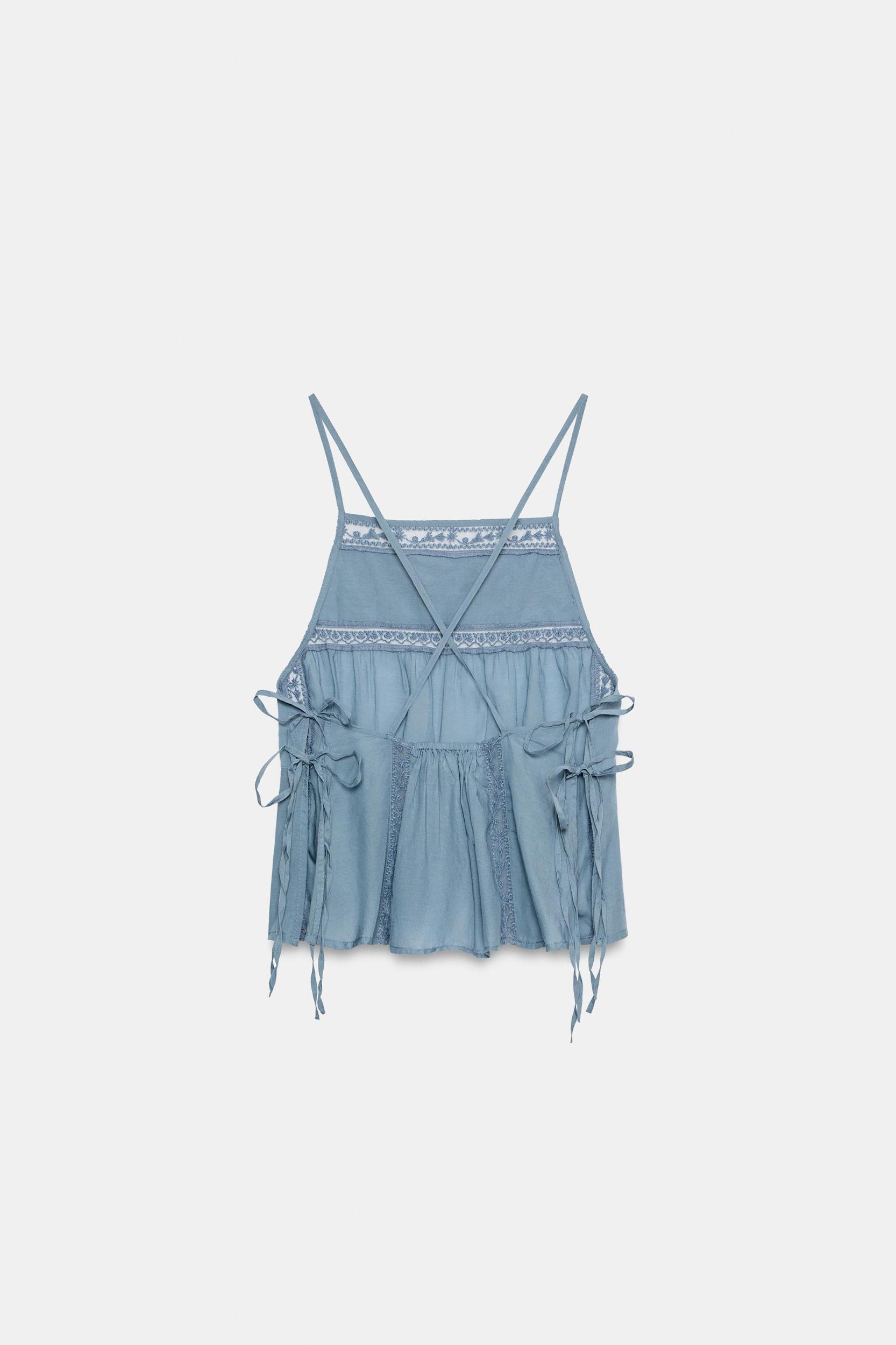 EMBROIDERED STRAPPY TOP Product Image
